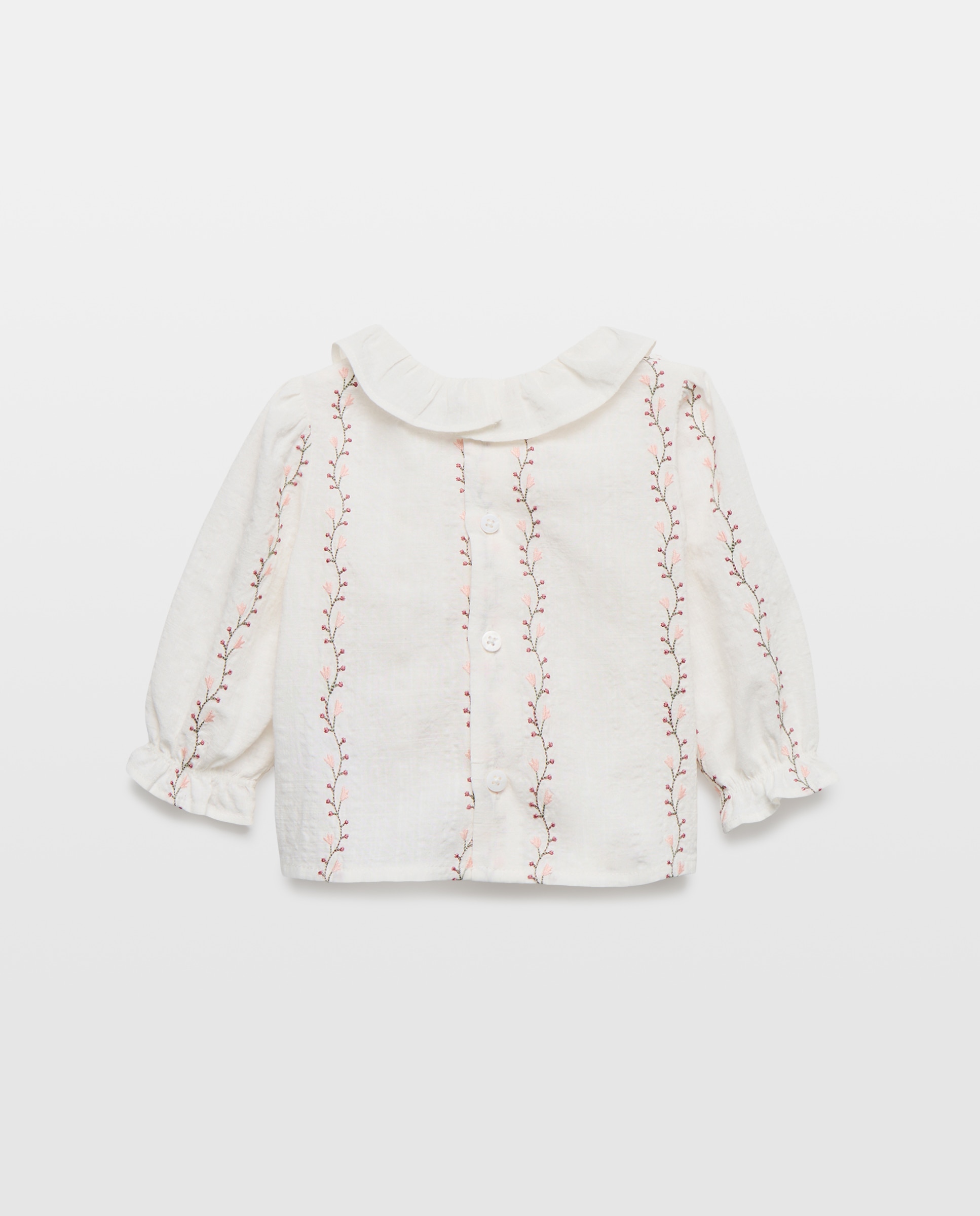 Blusa manga larga minigola bordada flor de bebé - Coconut El Corte Inglés - Blanco Blanco-2
