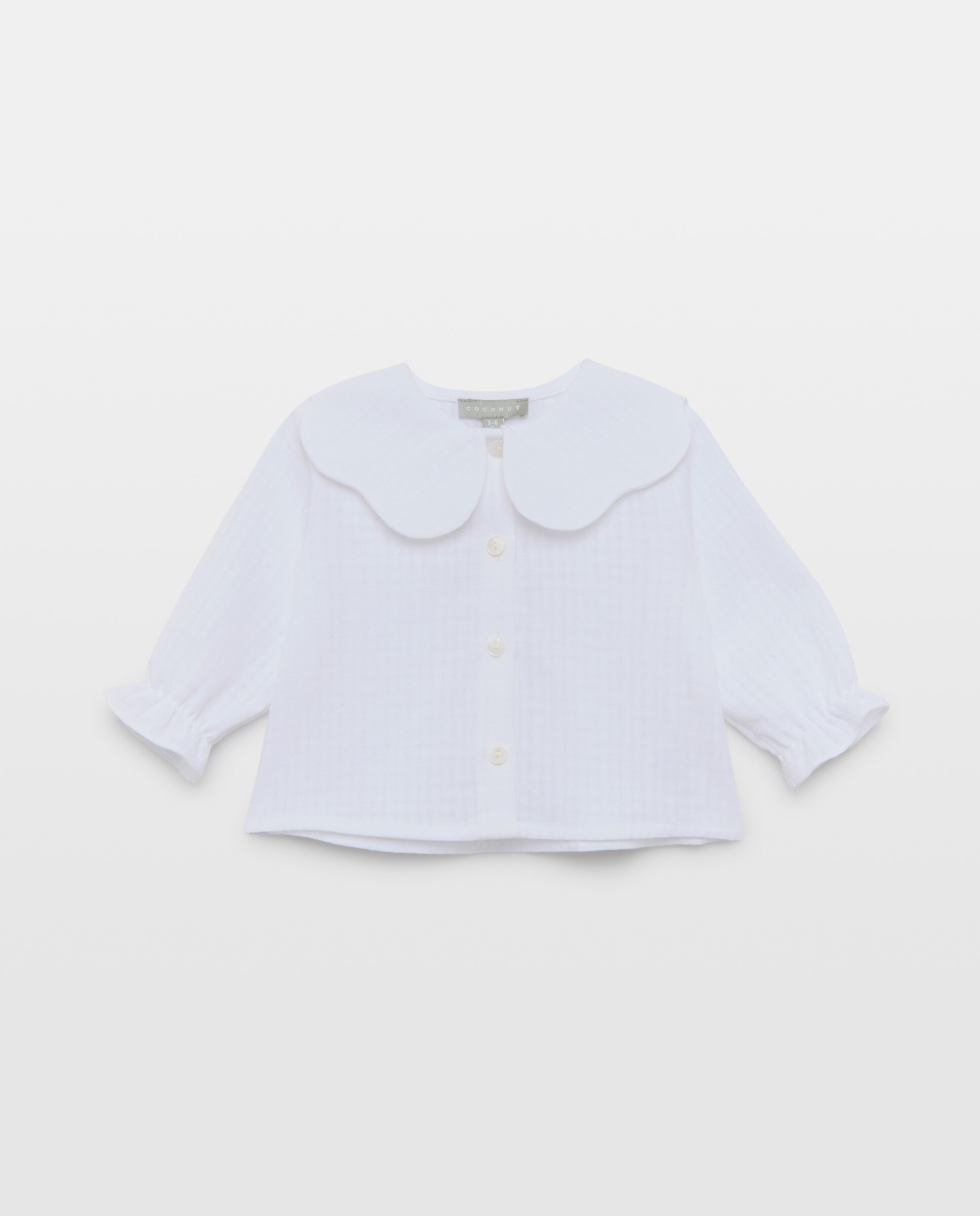 Imagem 0 de Blusa de Manga Comprida de Decote com Ondas Grandes de Bebé