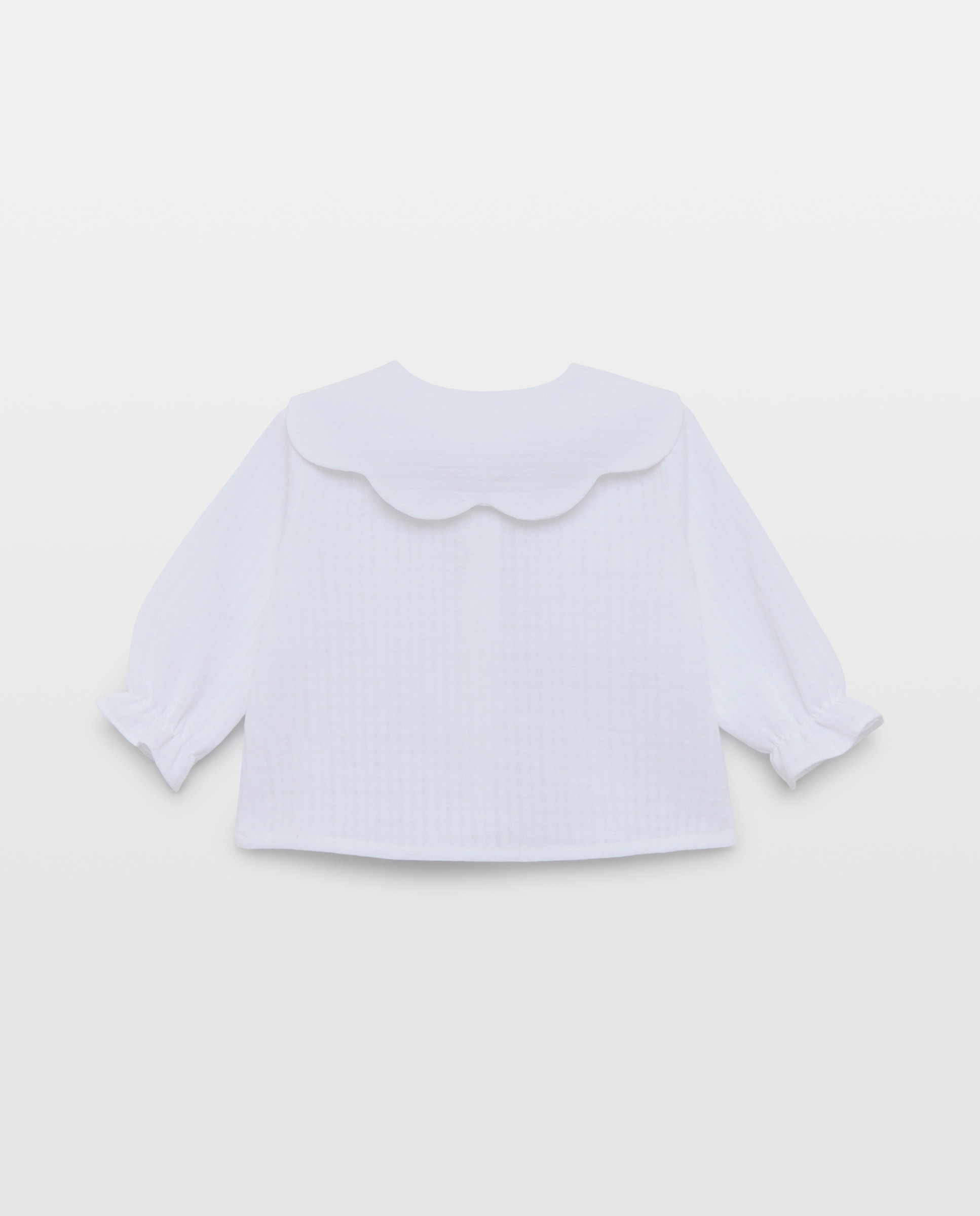 Blusa de Manga Comprida de Decote com Ondas Grandes de Bebé Coconut El Corte Inglés Branco-2