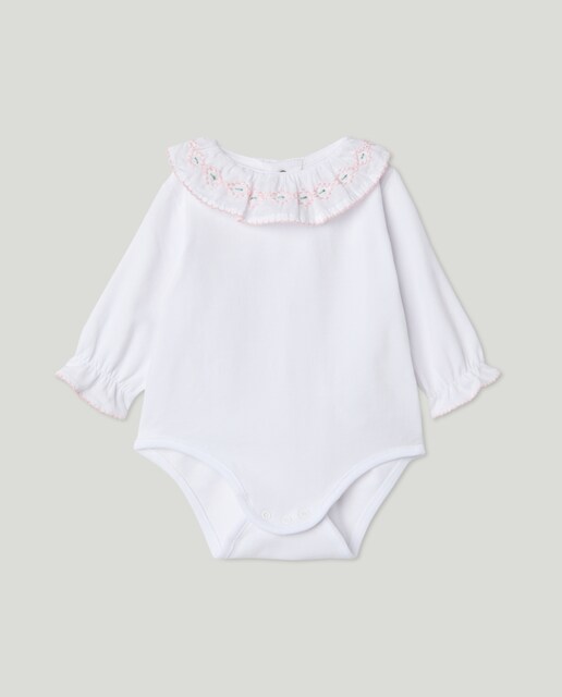 Imagem 0 de Body de Manga Comprida de Bebé com Gola com Smock à Máquina