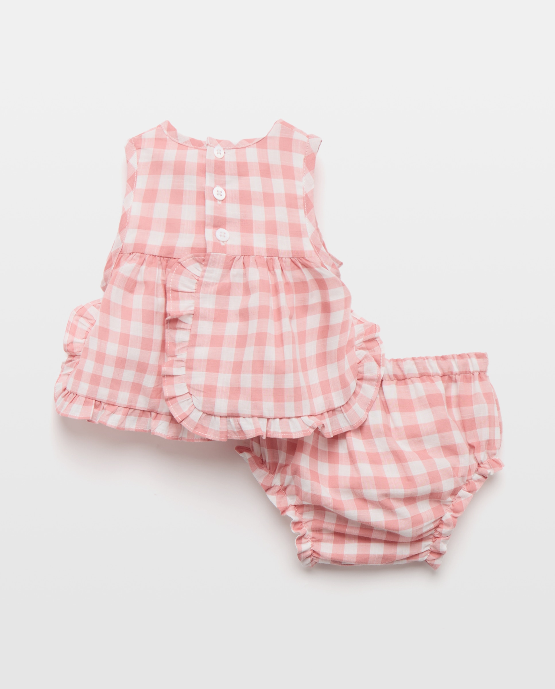 Conjunto de Duas Peças Vichy de Bebé Coconut El Corte Inglés Rosa-2