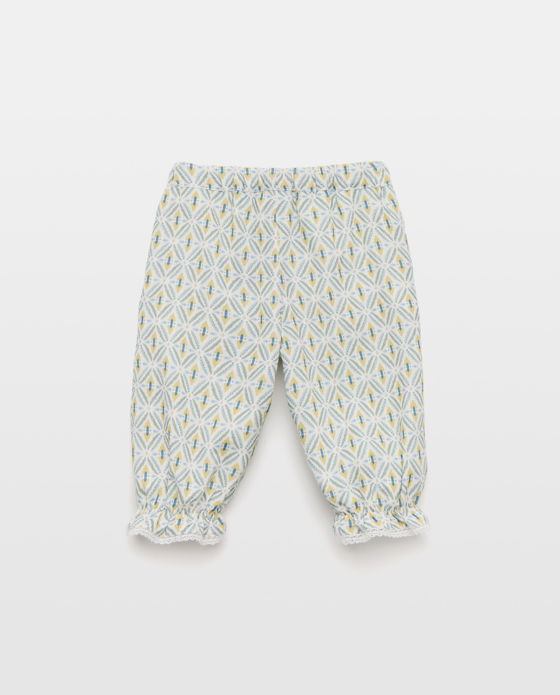 Calças de Bebé com Bolso e Renda Coconut El Corte Inglés Amarelo-2