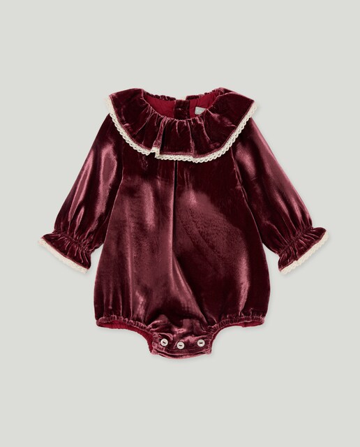 Imagen 0 de Ranita manga larga cuello gola terciopelo de bebé niña