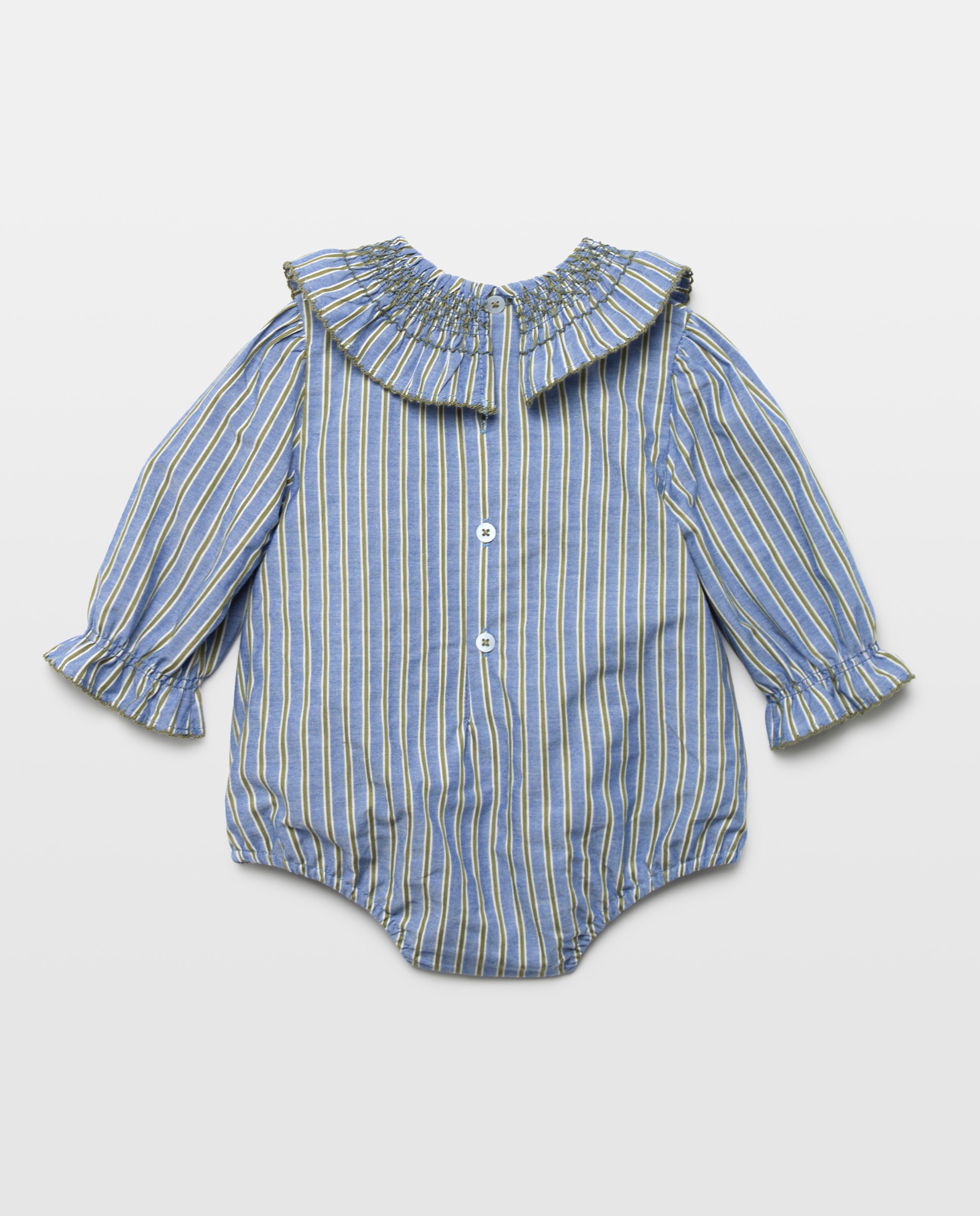 Babygrow de Bebé com Manga Comprida e Gola Azul-2