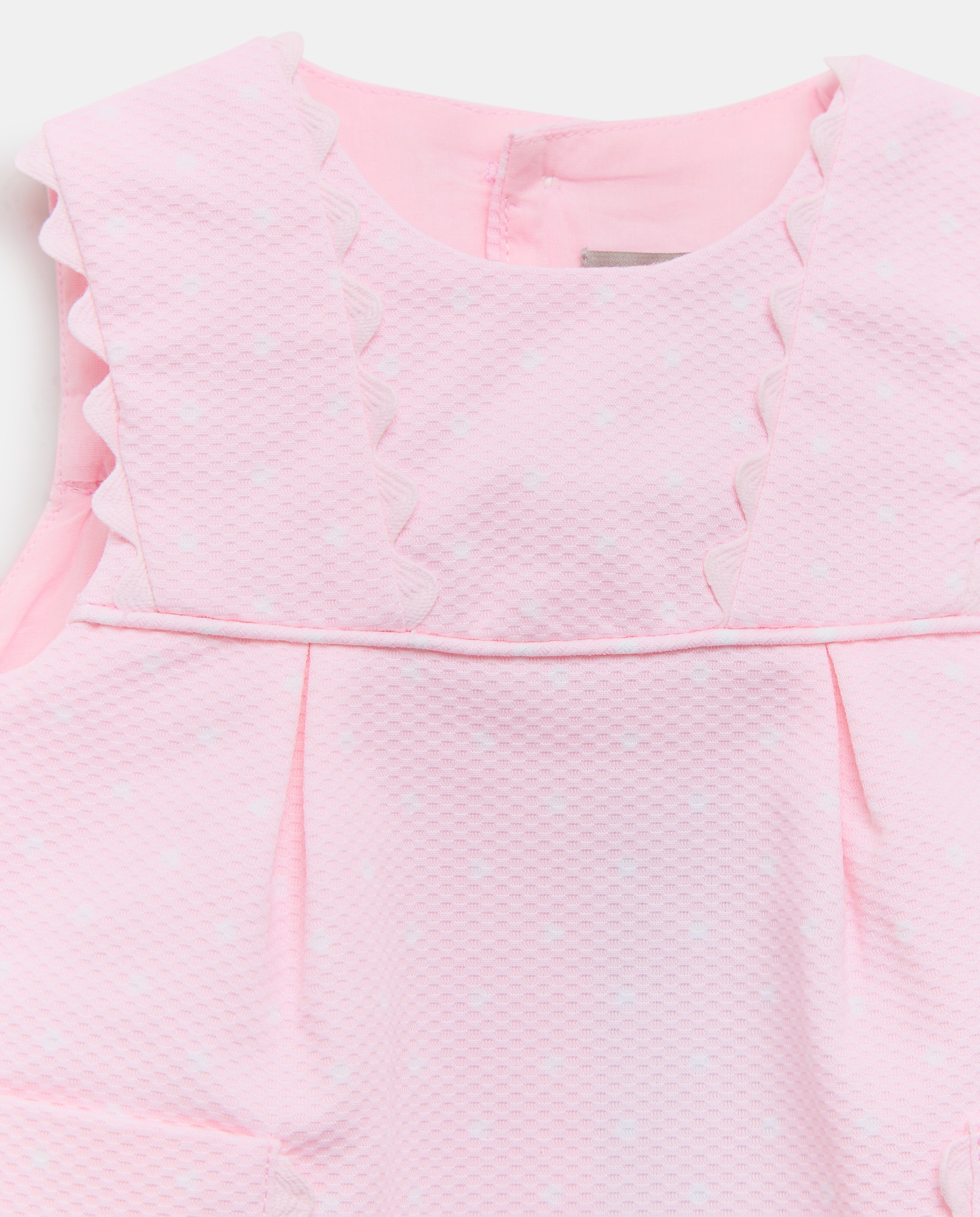 Jardineiras Piqué de Bebé com Bolso Rosa-3