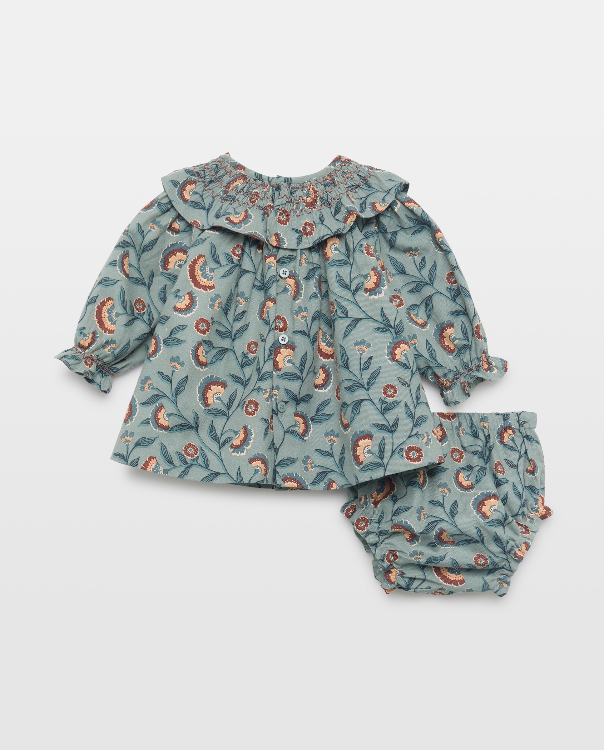 Vestido manga larga cuello gola fantasía de bebé - Coconut El Corte Inglés - Verde Verde-2