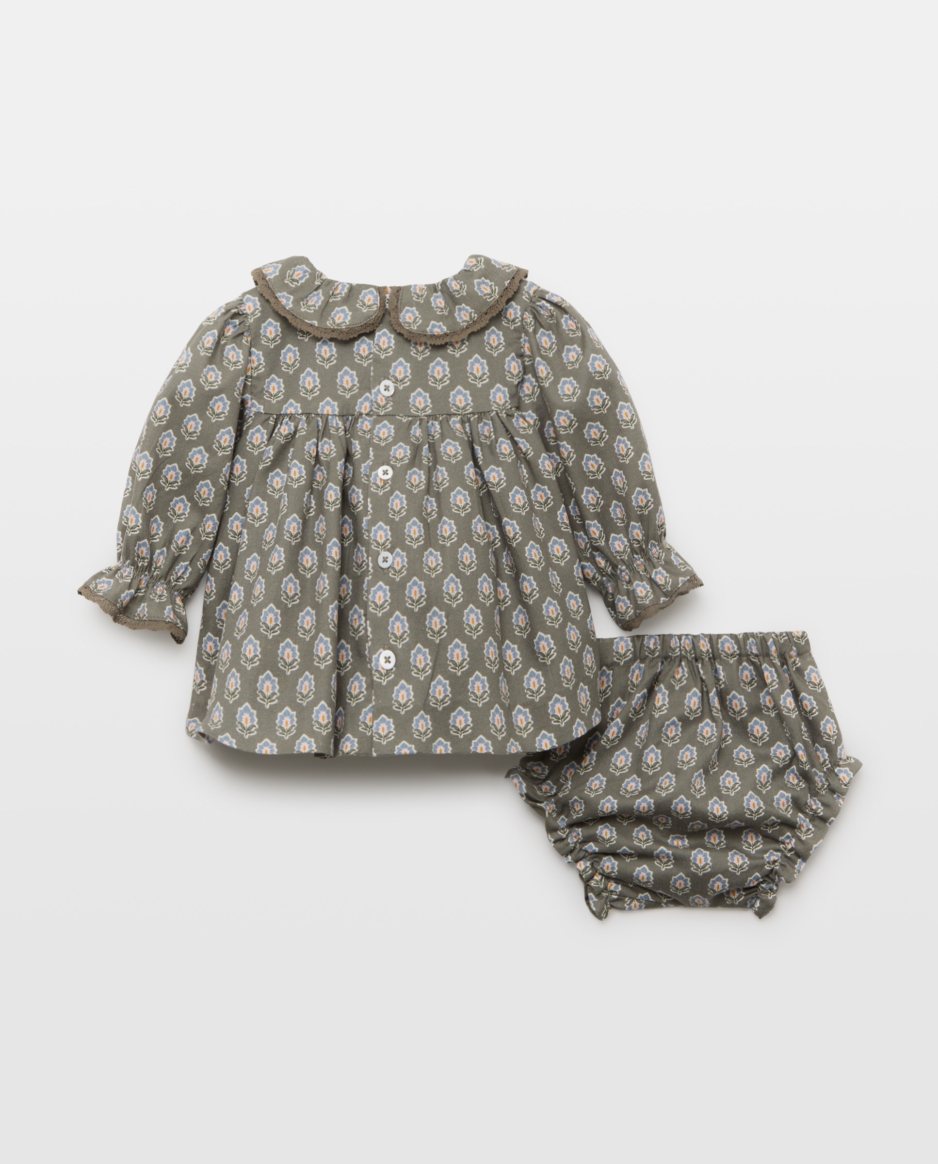 Vestido manga larga cuello bebé estampado de bebé - Coconut El Corte Inglés - Verde Verde-2