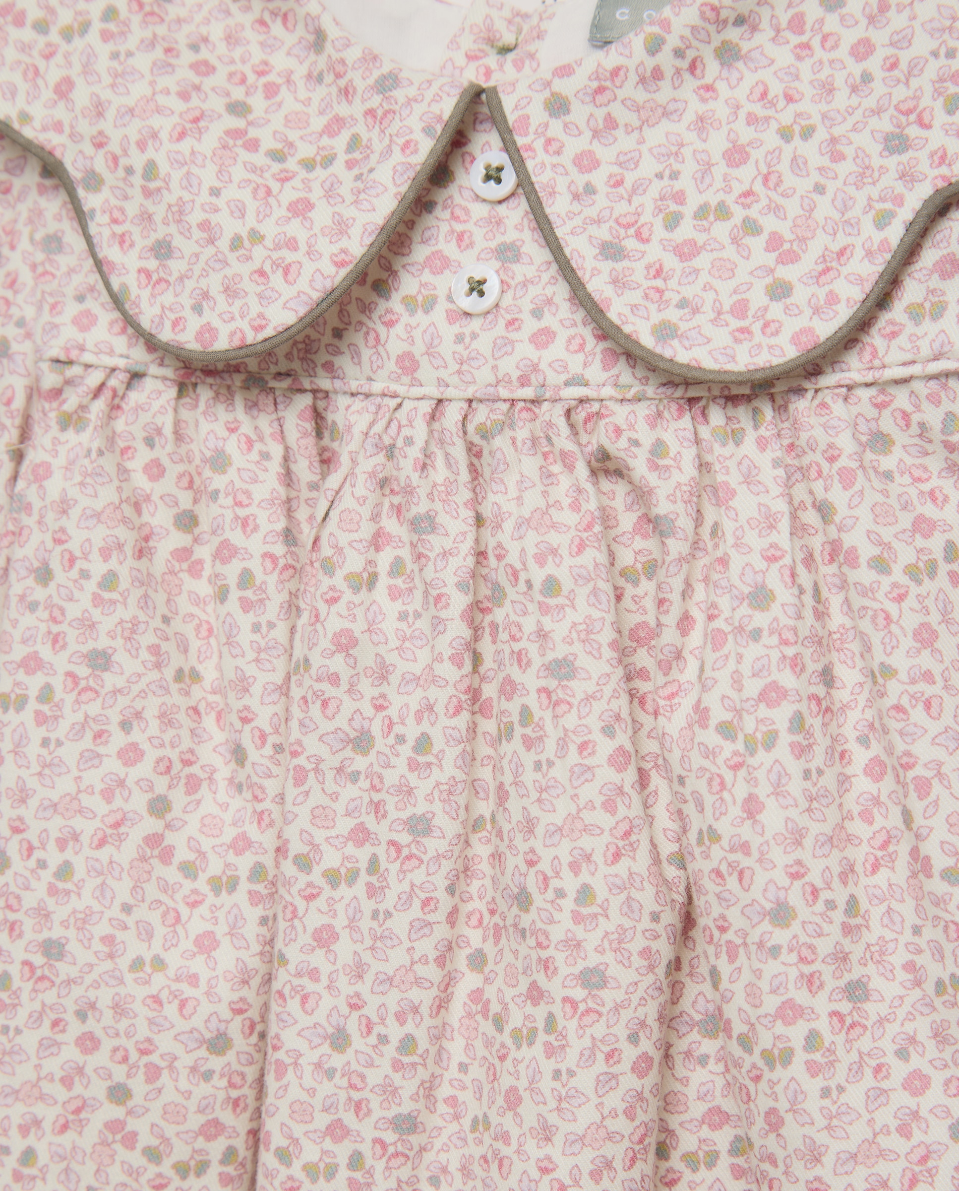 Vestido manga larga con festón estampado flores de bebé - Coconut El Corte Inglés - Rojo Rojo-3