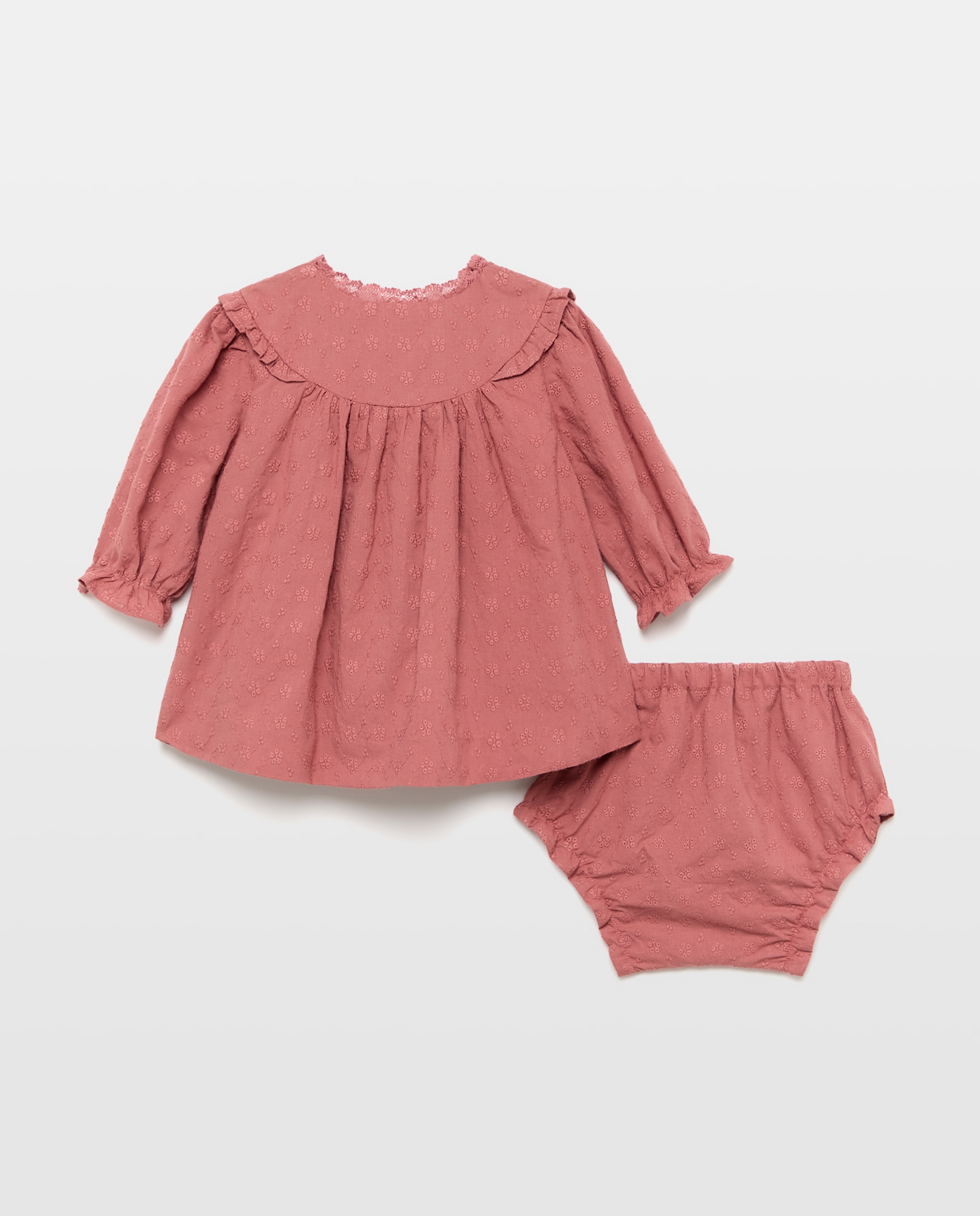 Vestido manga larga con tira bordada y bolsillo bordado de bebé - Coconut El Corte Inglés - Azafrán Azafrán-2