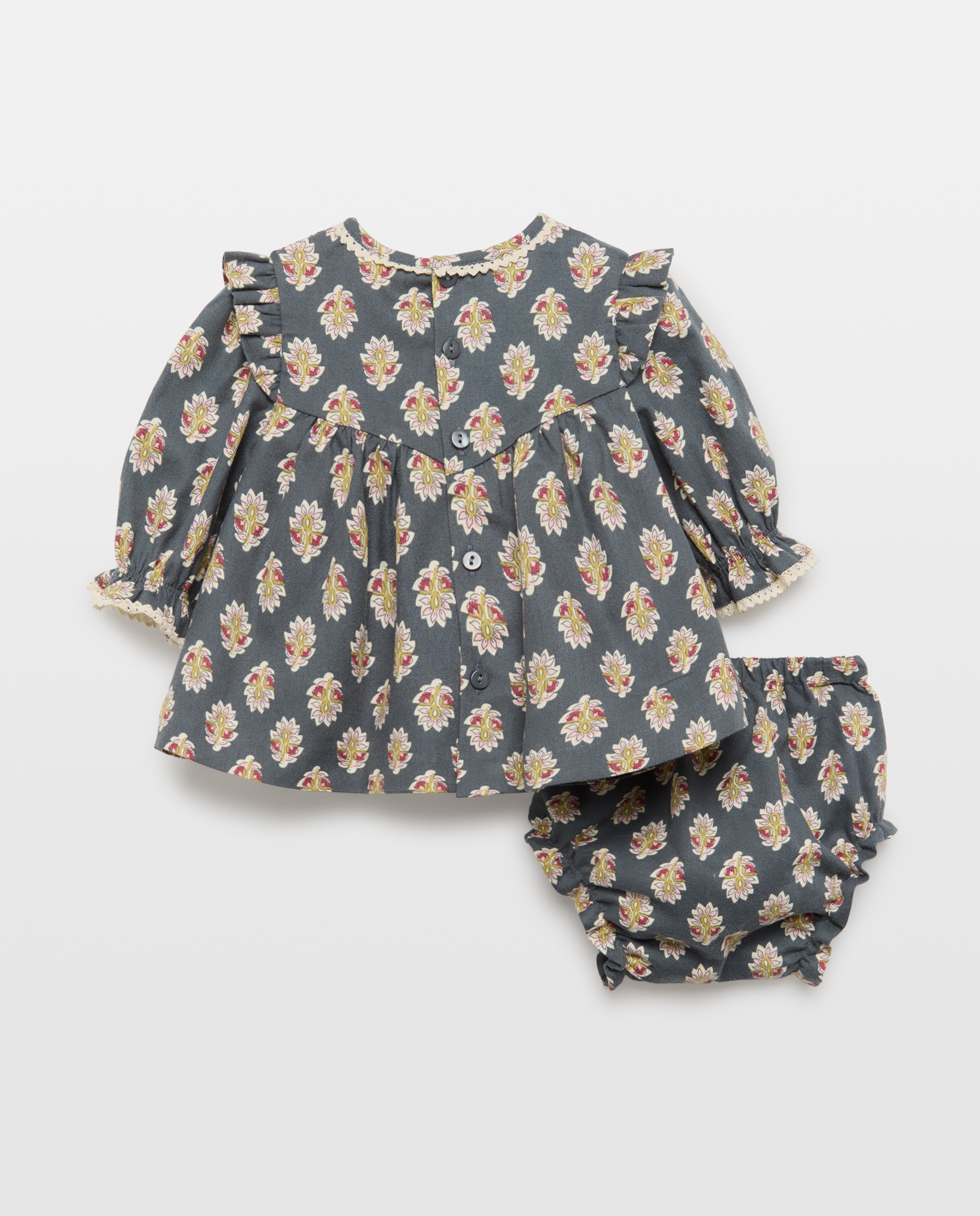 Vestido manga larga estampado flor India de bebé - Coconut El Corte Inglés - Negro Negro-2