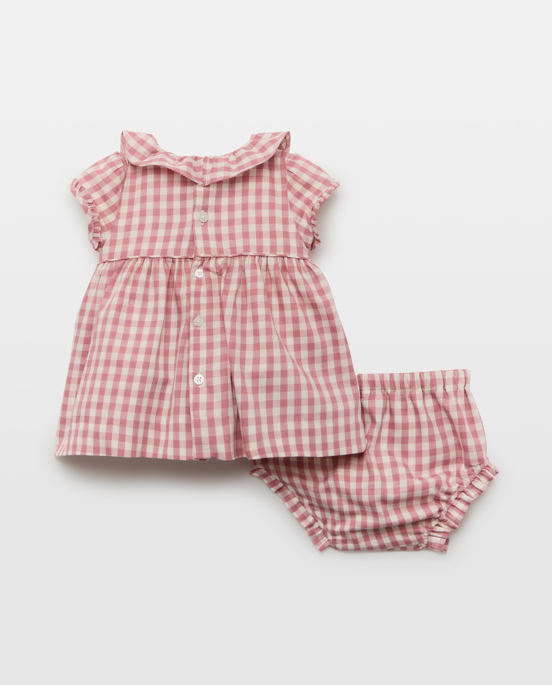 Vestido manga corta cuello gola nido de abeja mano - Coconut El Corte Inglés - vichy de bebé - Rosa Rosa-2