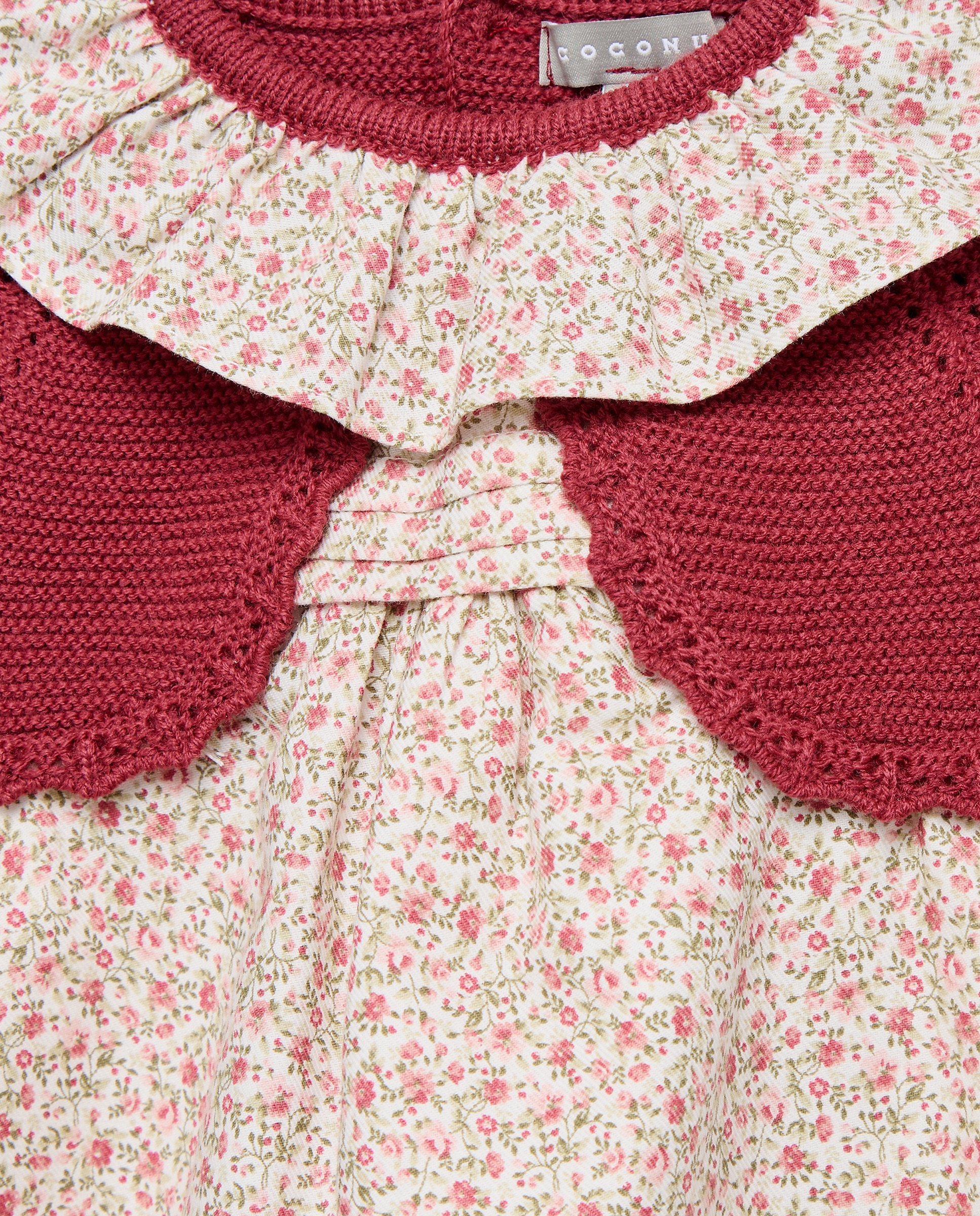 Vestido Tipo Casaco de Bebé com Estampado de Fantasia Vermelho-3