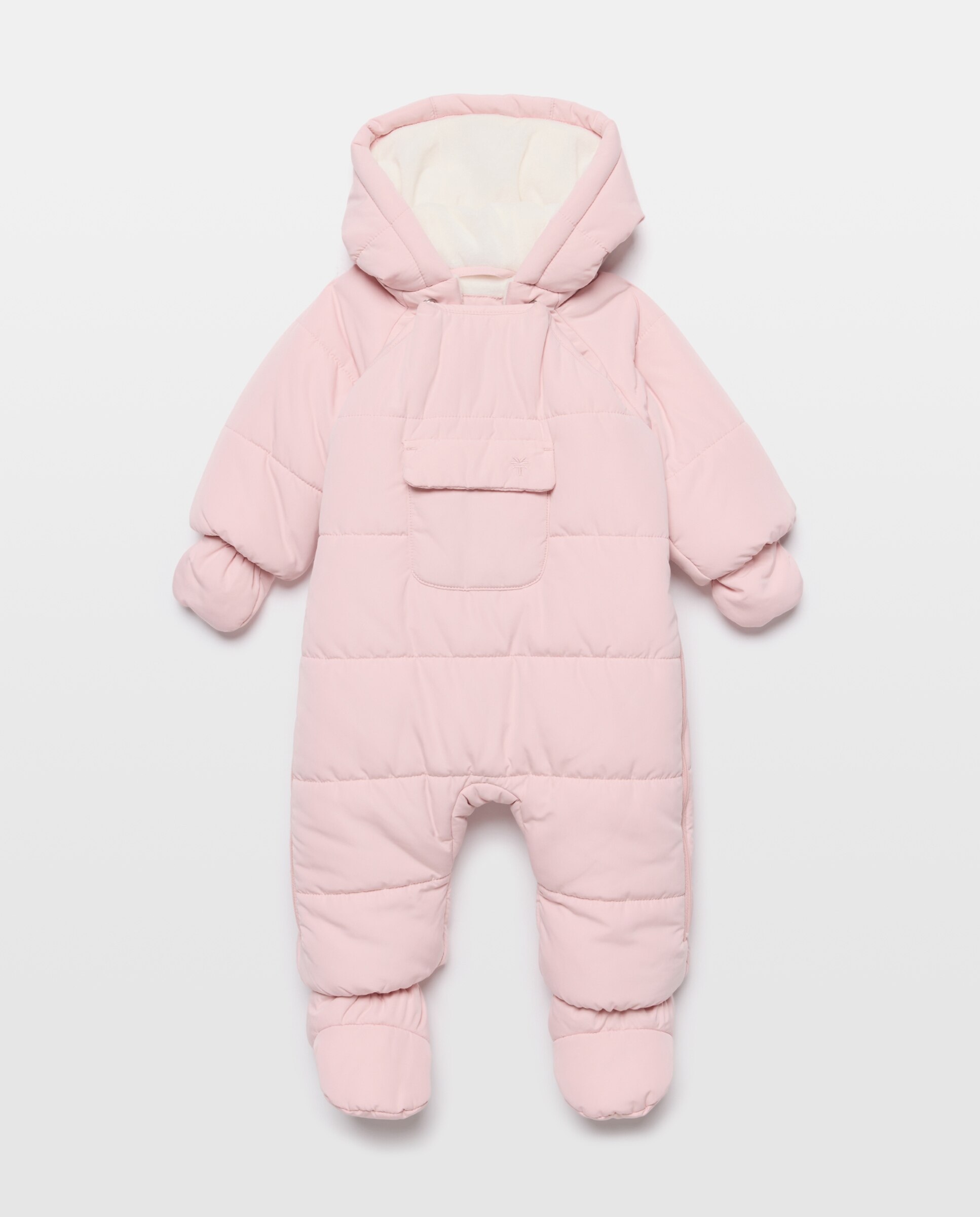 Imagem 0 de Babygrow de Bebé de Microfibra com Pés + Mãos com Botões de Pressão e Bolso à Frente