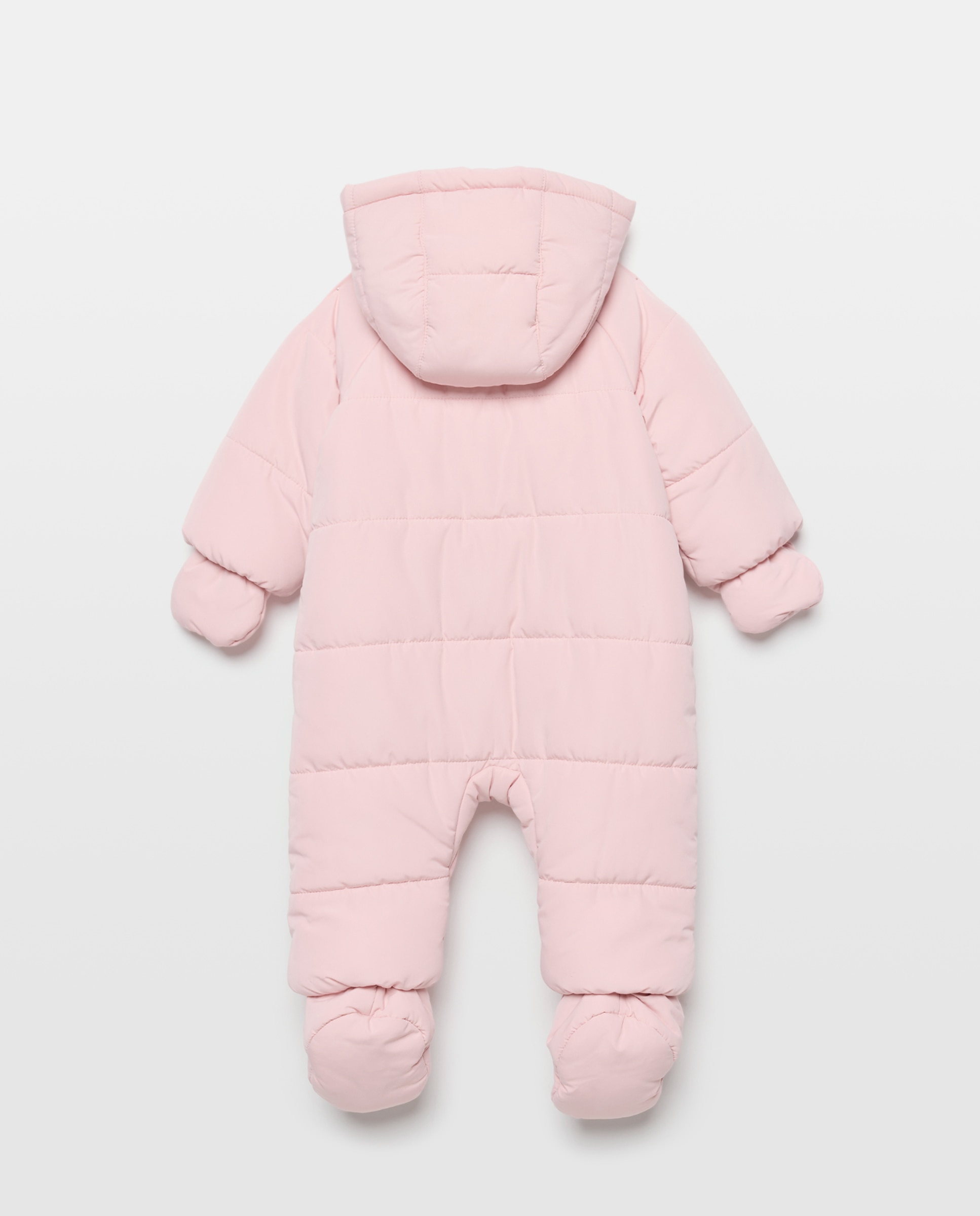 Babygrow de Bebé de Microfibra com Pés + Mãos com Botões de Pressão e Bolso à Frente Coconut El Corte Inglés 200 Rosa-2