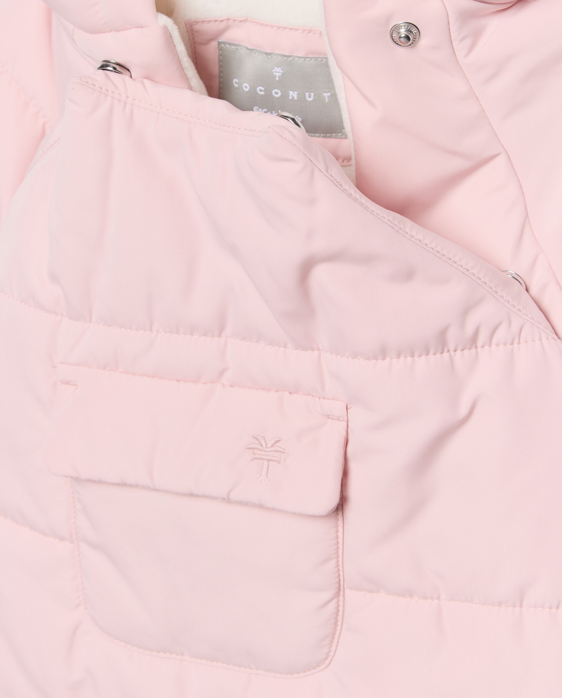 Babygrow de Bebé de Microfibra com Pés + Mãos com Botões de Pressão e Bolso à Frente Coconut El Corte Inglés 200 Rosa-3