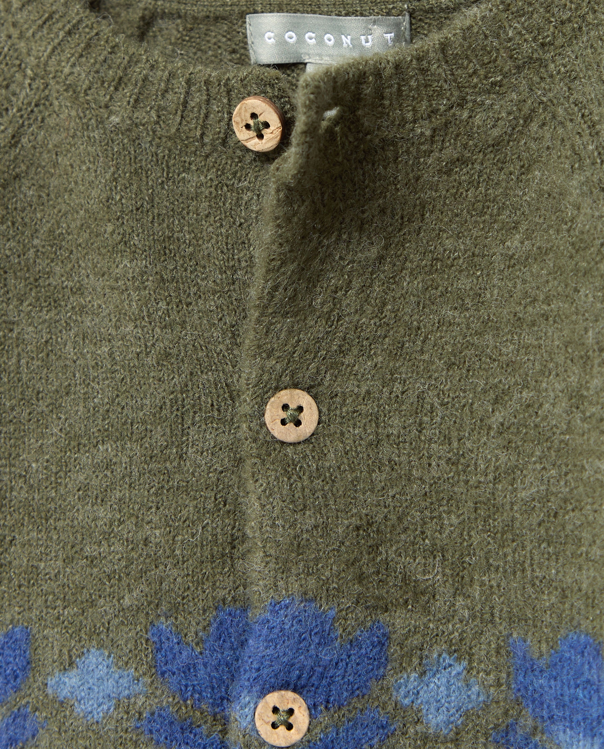 Casaco até à Anca de Bebé com Estampado Floral Verde-3