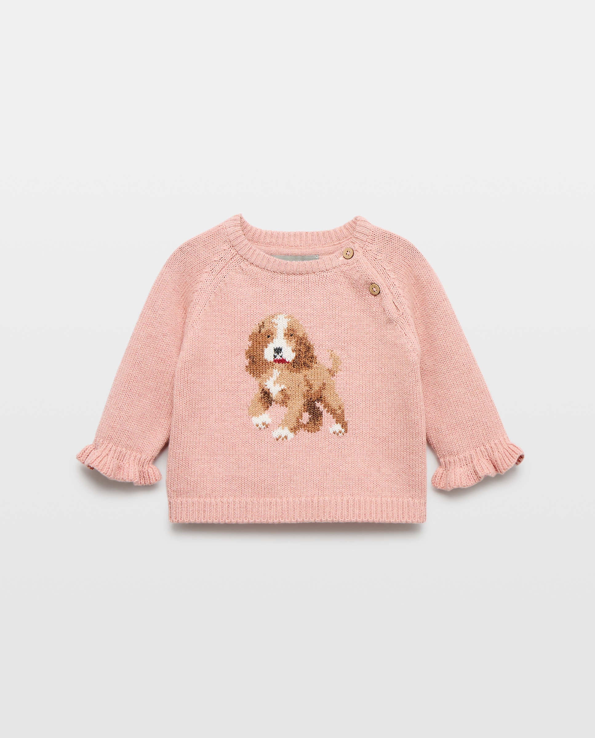 Jersey intarsia fantasía con volante de bebé - Coconut El Corte Inglés - 220 Rosa palo 220 Rosa palo-1