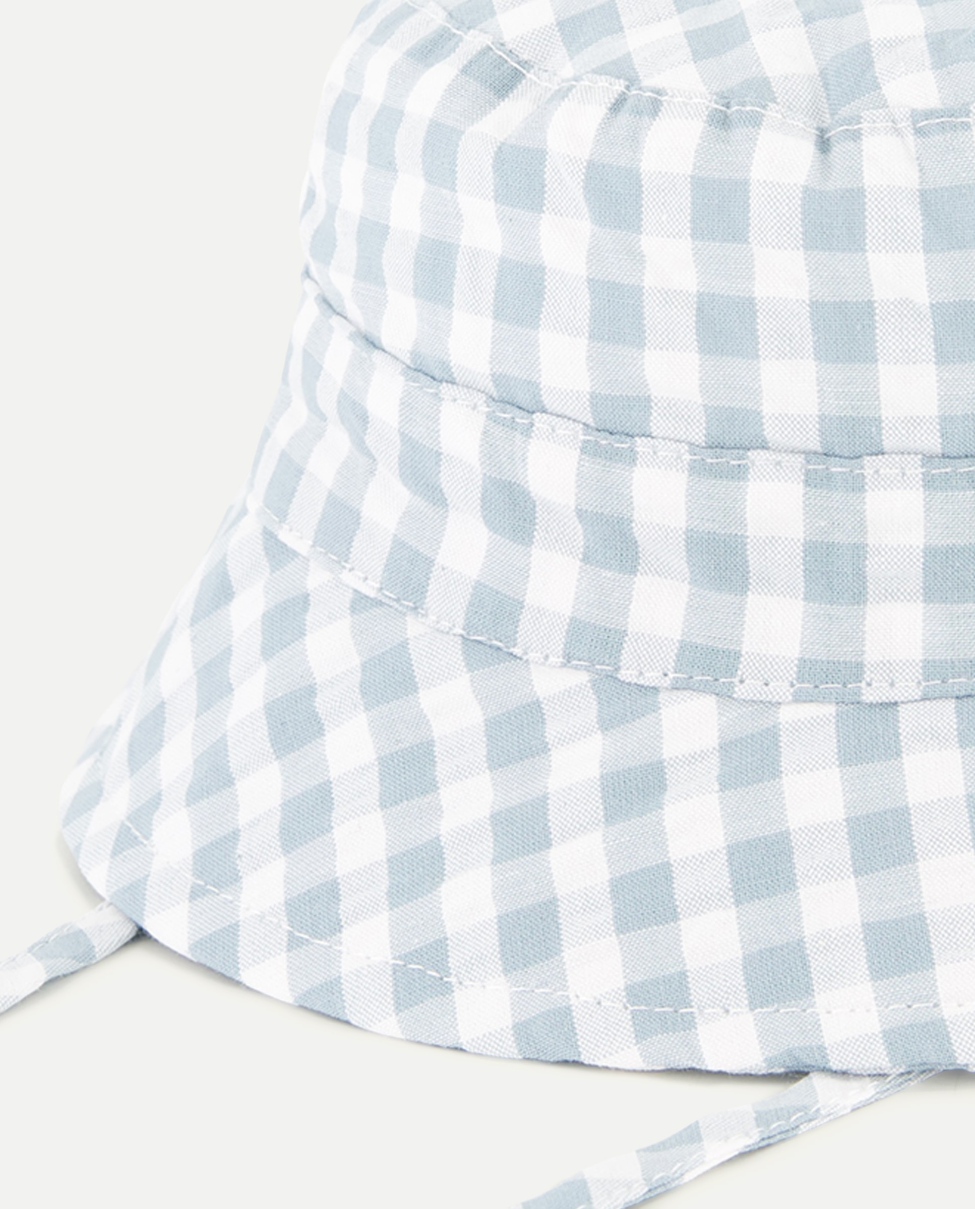 Gorro Pescador de Seersucker de Bebé com Vichy Verde-2