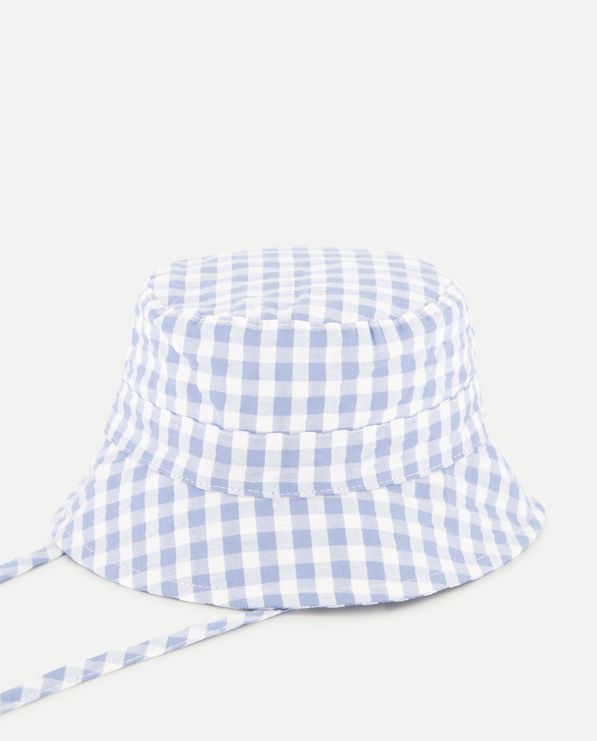 Imagen 0 de Gorro pescador seersucker vichy de bebé Azul