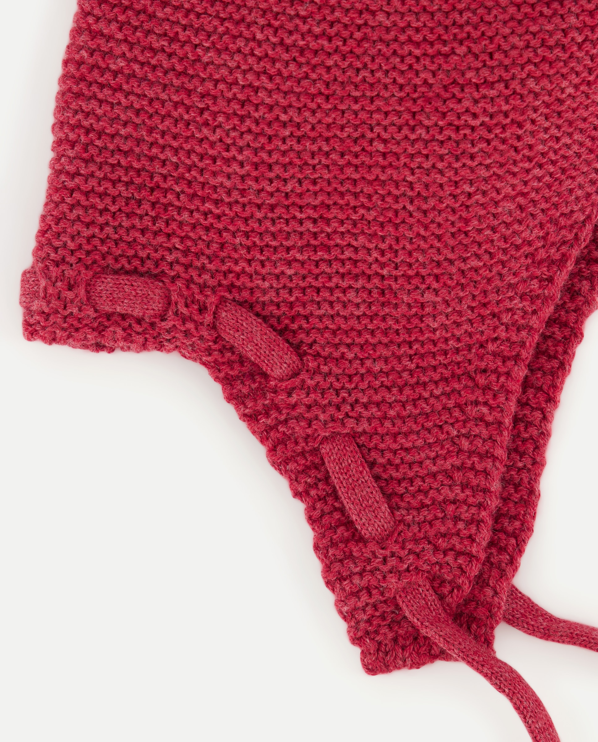 Gorro de Tricot de Malha do Cabo e Pelo de Coelho de Bebé Bordeaux-2
