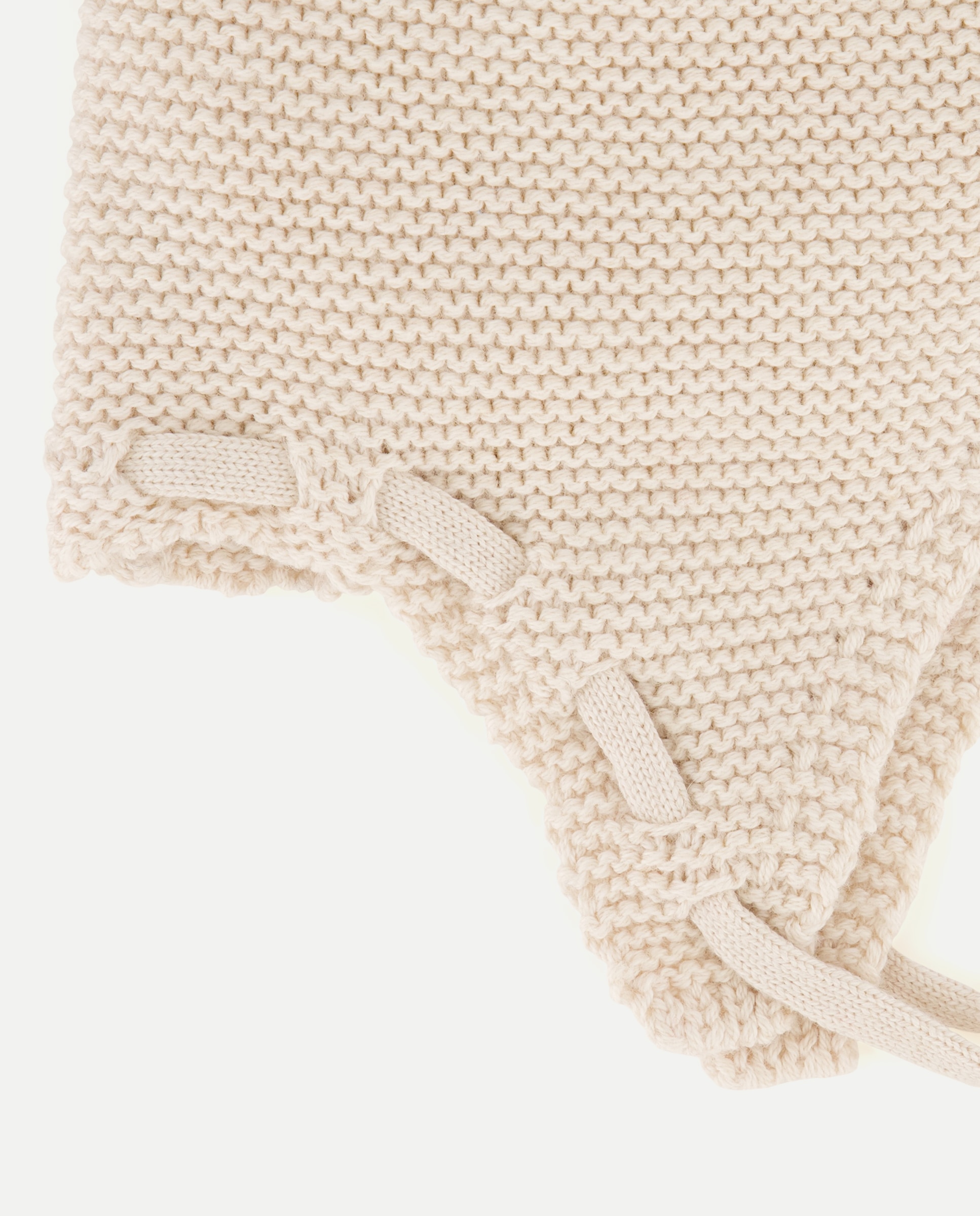 Gorro de Tricot de Malha do Cabo e Pelo de Coelho de Bebé Torrado-2