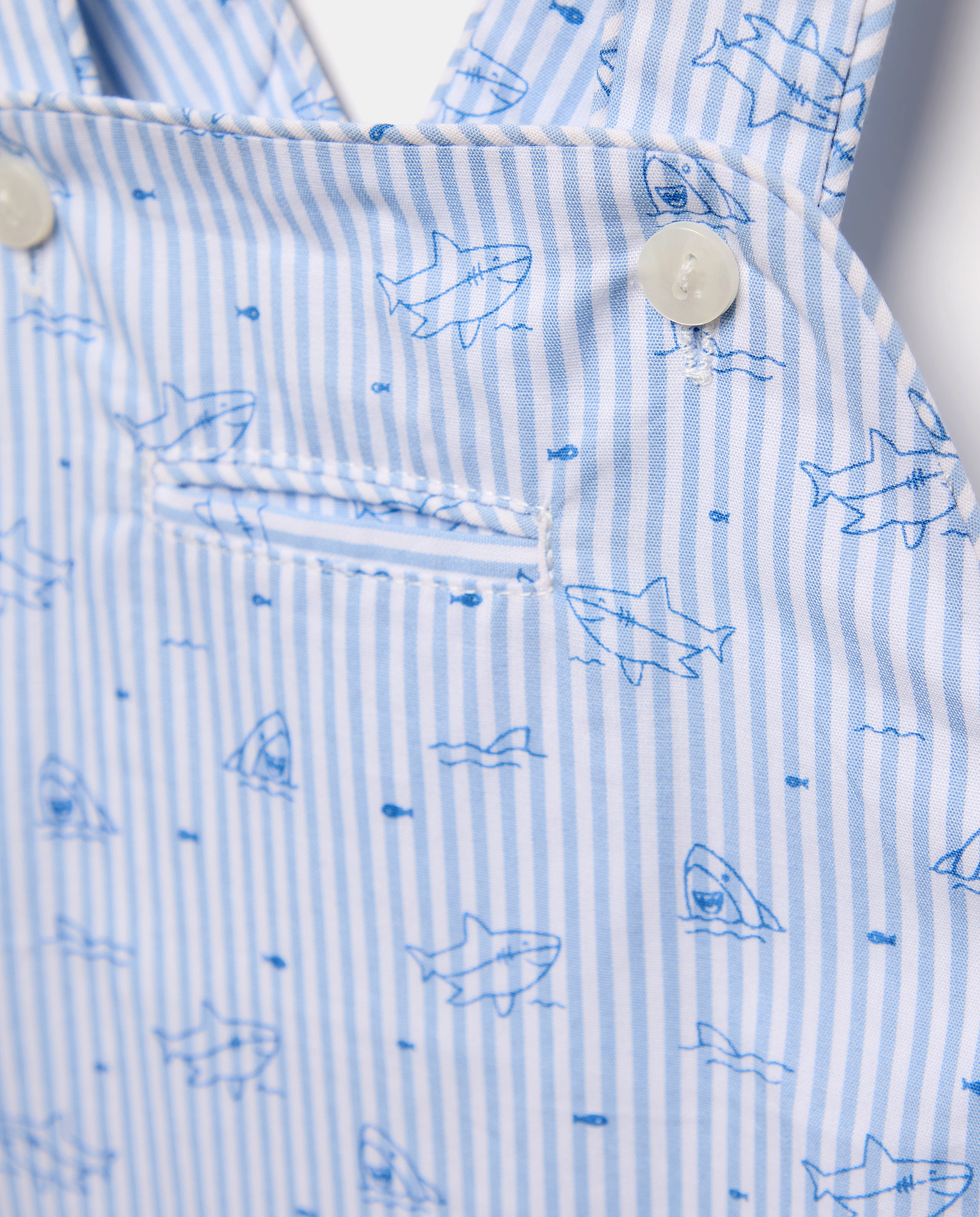 Peto corto con rayas y estampado de bebé - Coconut El Corte Inglés - Azul Azul-3