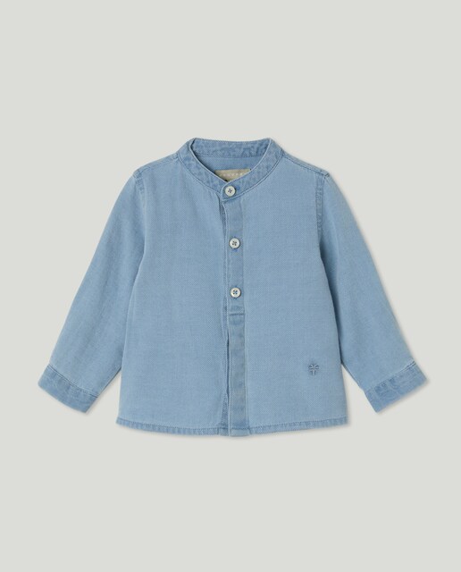 Imagem 0 de Camisa de Ganga de Bebé com Manga Comprida e Gola à Padre