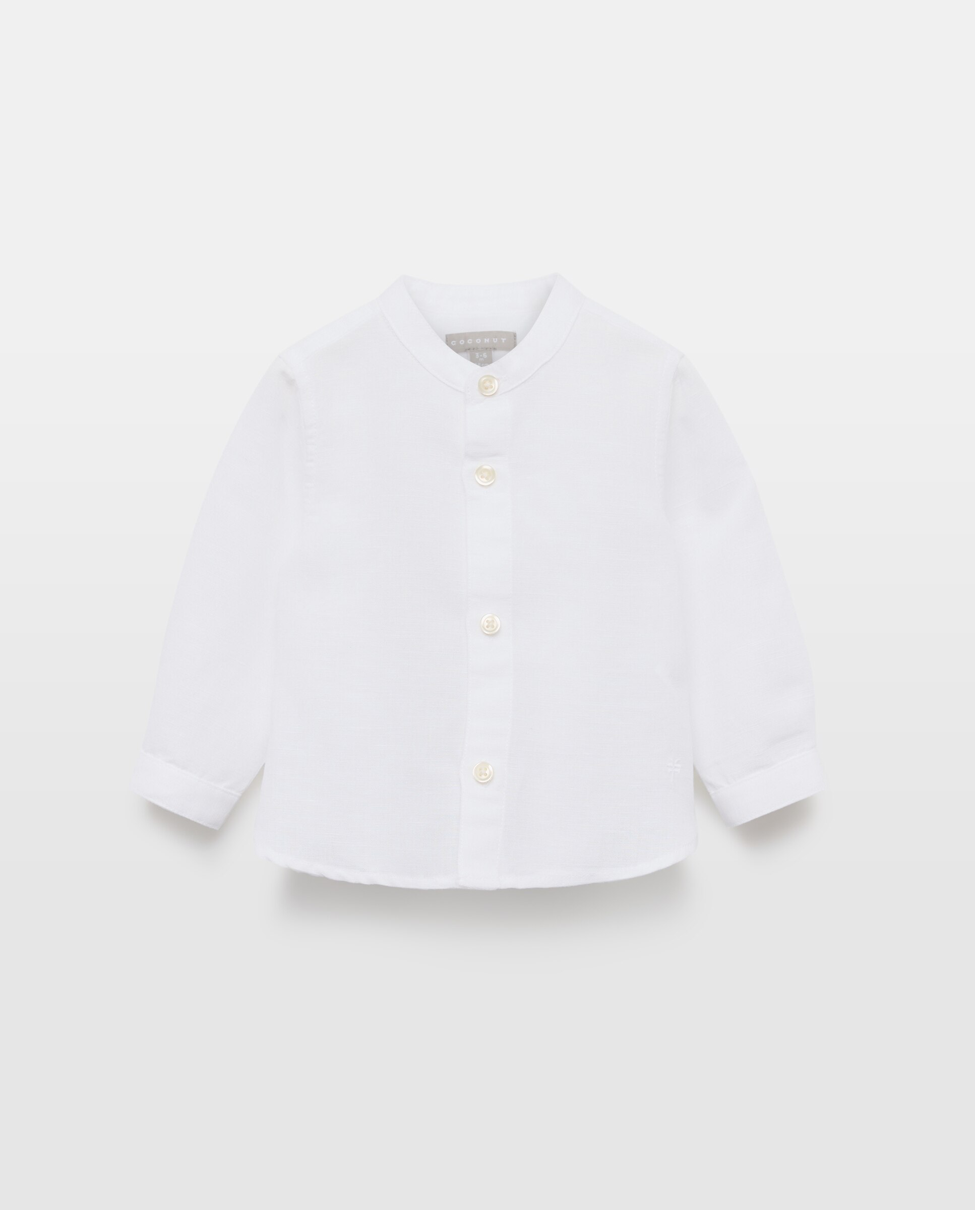 Imagem 0 de Camisa de Algodão e Linho de Bebé com Manga Comprida e Gola à Padre