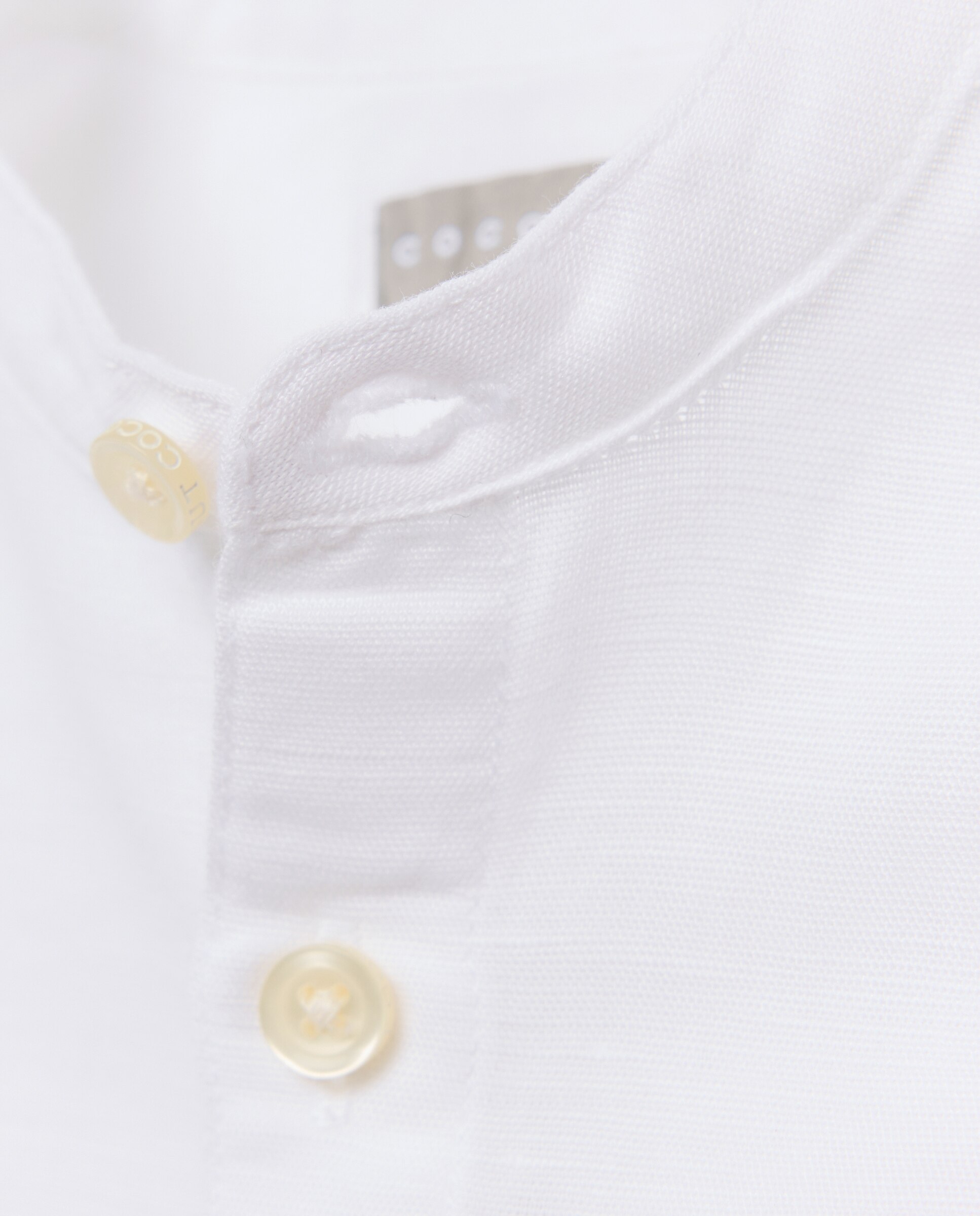 Camisa de Algodão e Linho de Bebé com Manga Comprida e Gola à Padre Coconut El Corte Inglés Branco-3