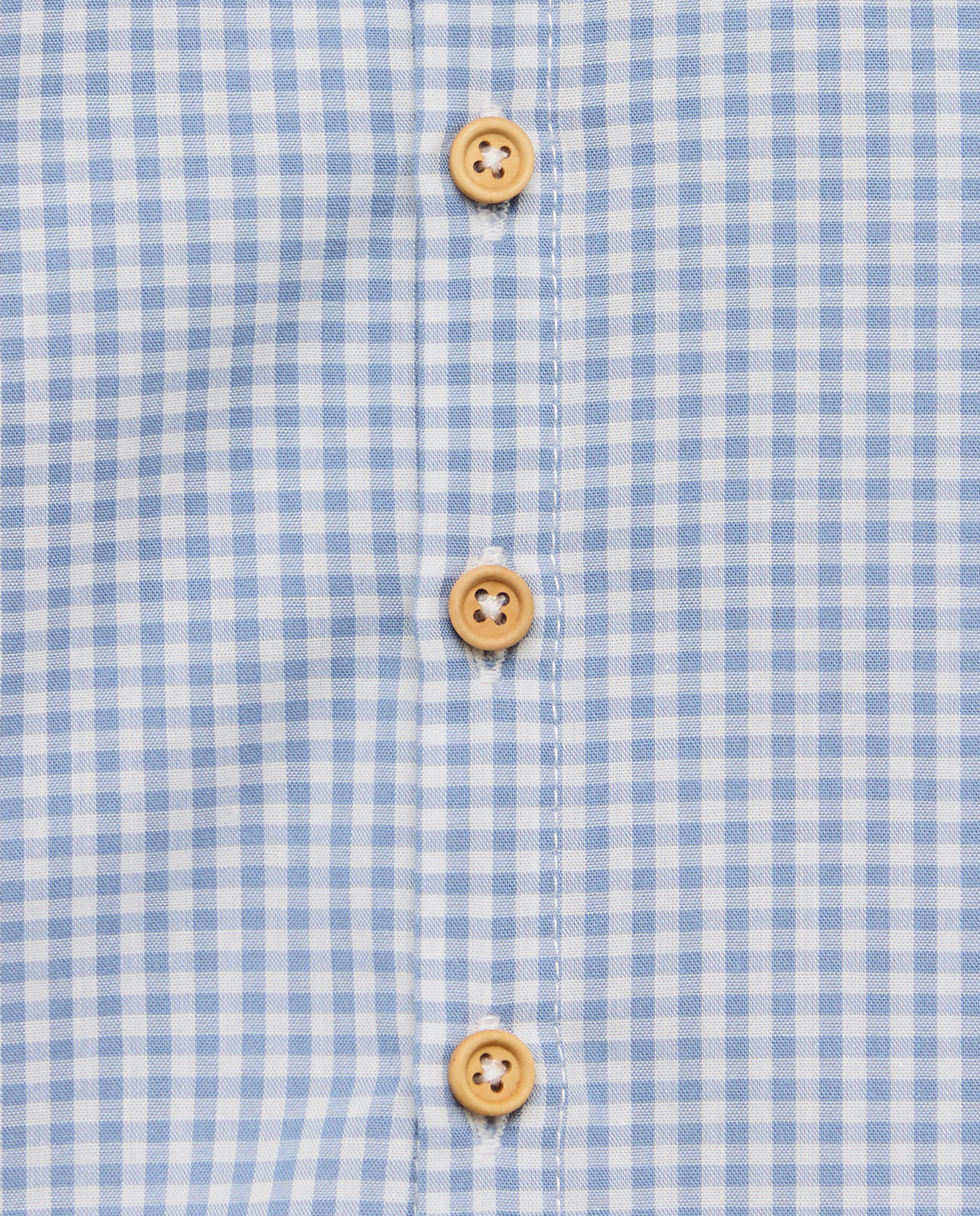 Camisa Vichy de Bebé com Manga Comprida e Gola à Padre Coconut El Corte Inglés Azul-3