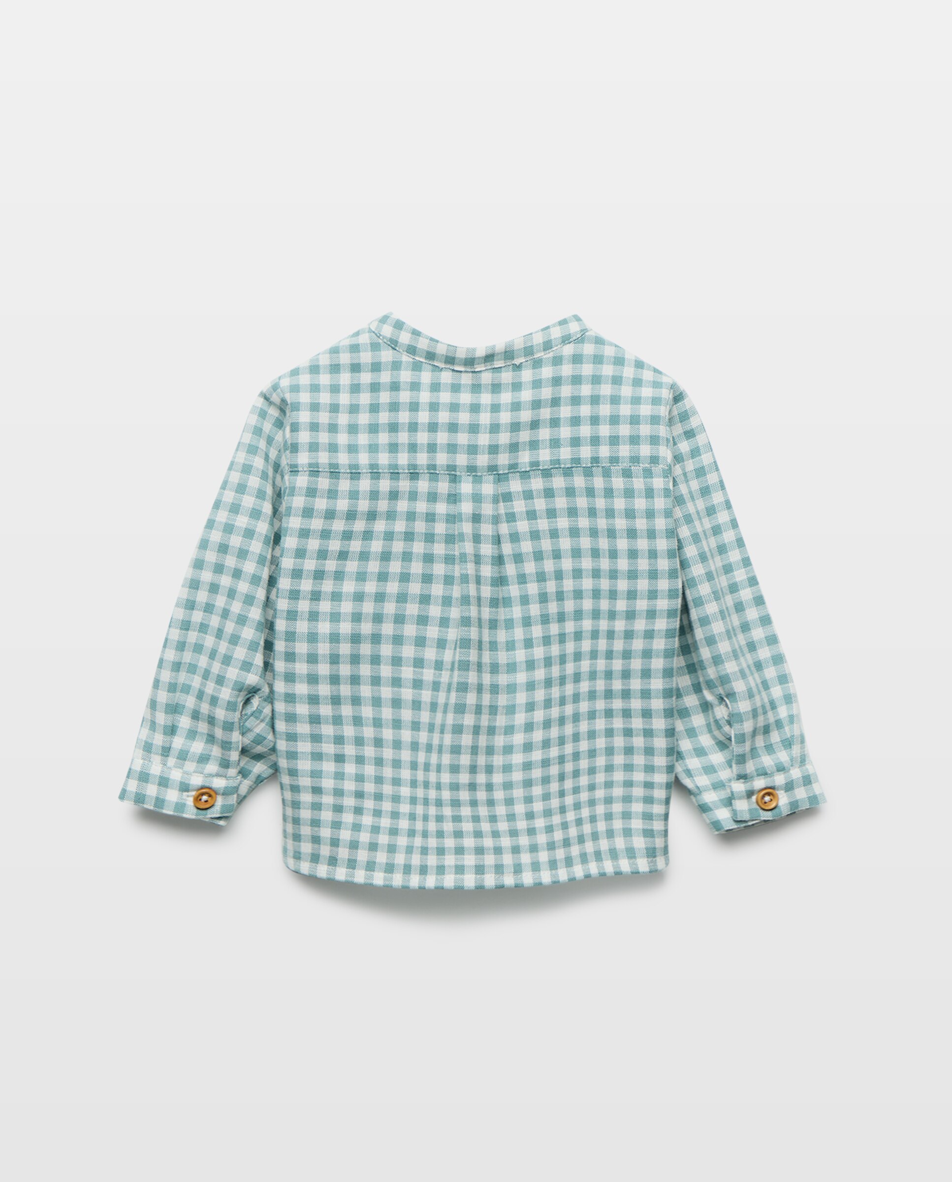 Camisa Vichy de Bebé com Manga Comprida e Gola à Padre Coconut El Corte Inglés Verde-2