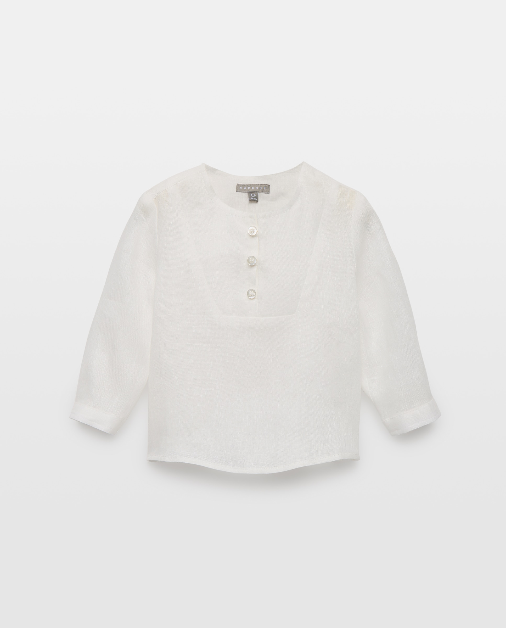 Camisa de Bebé com Manga Comprida e Gola à Padre Coconut El Corte Inglés Branco-marfim-1