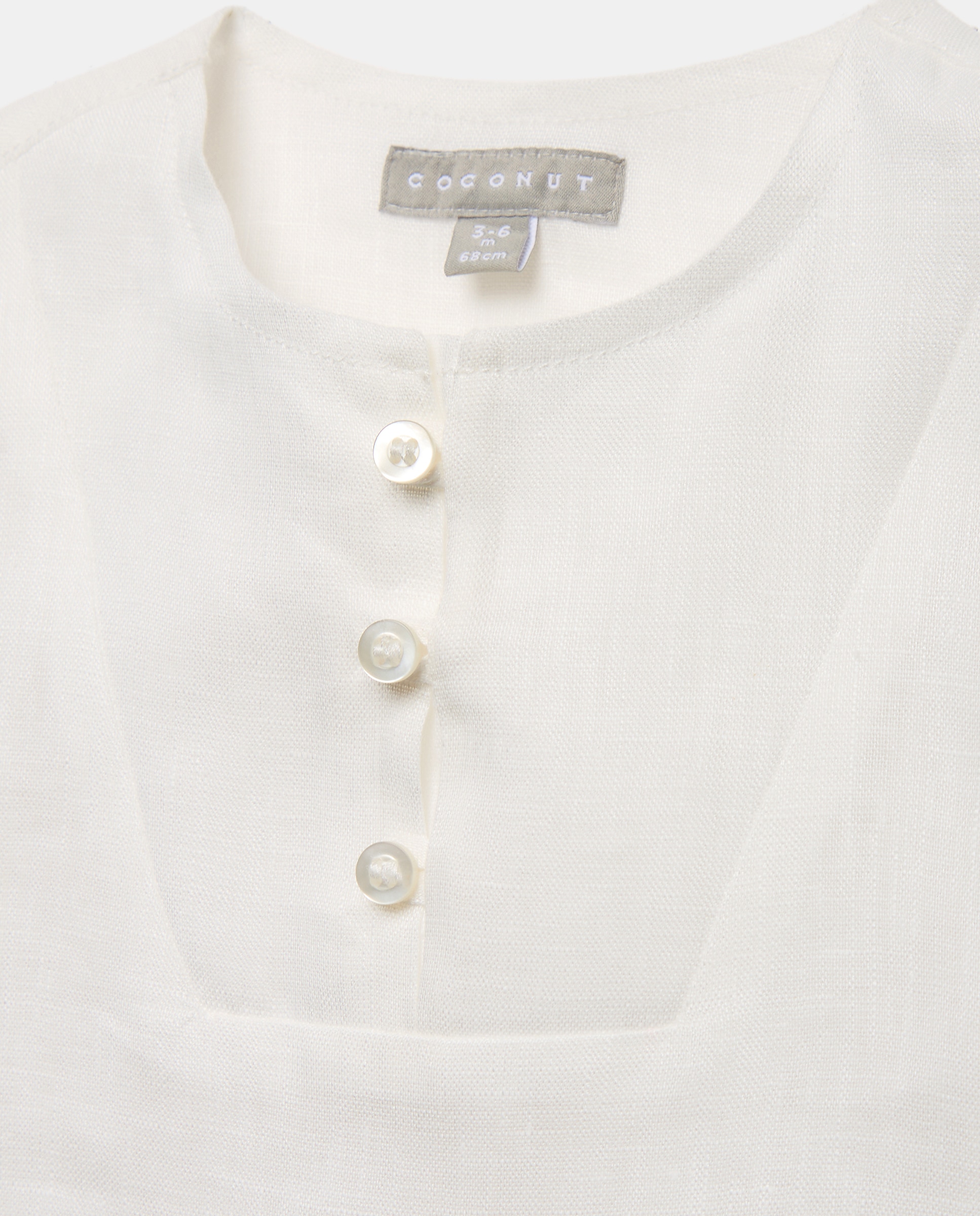 Camisa de Bebé com Manga Comprida e Gola à Padre Coconut El Corte Inglés Branco-marfim-3