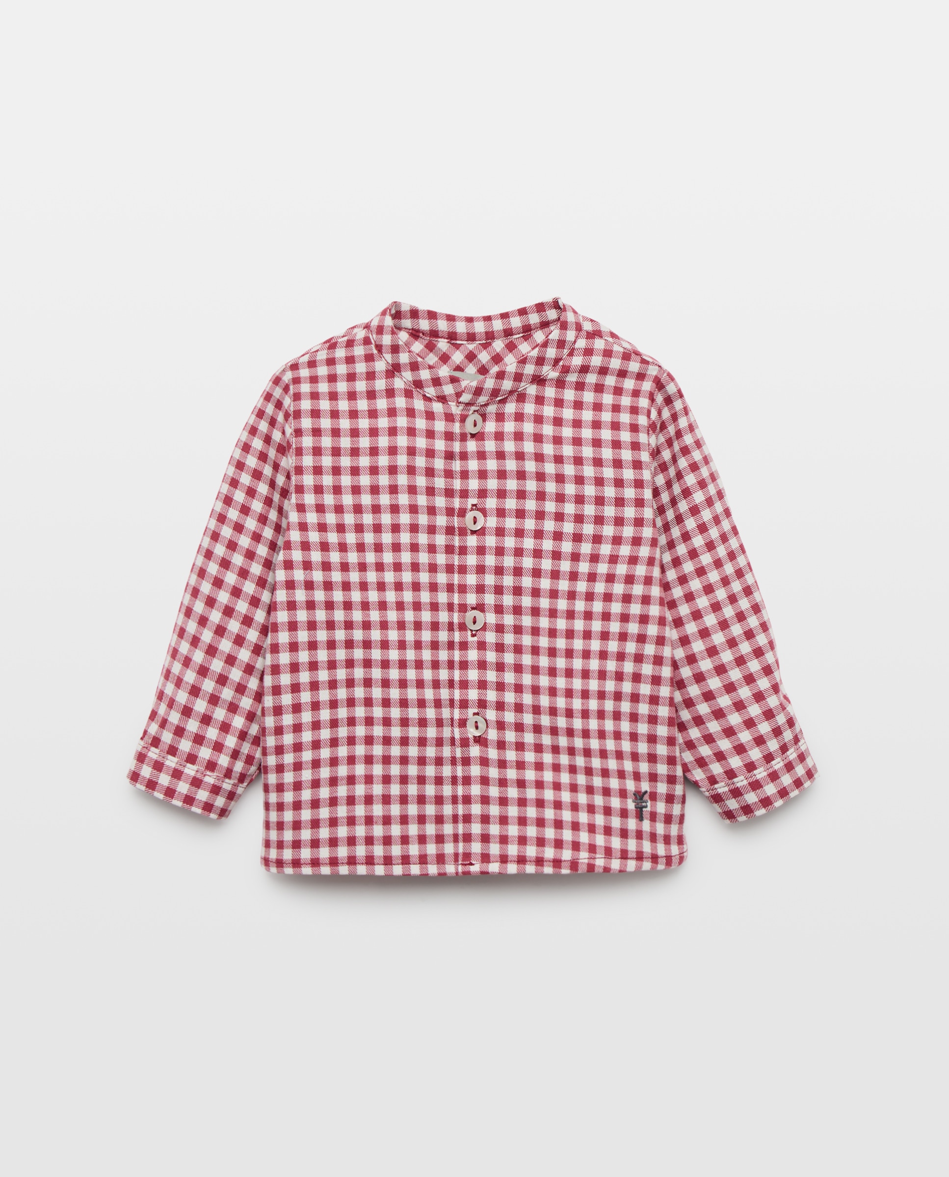 Imagen 0 de Camisa de manga larga con cuello mao de bebé Rojo