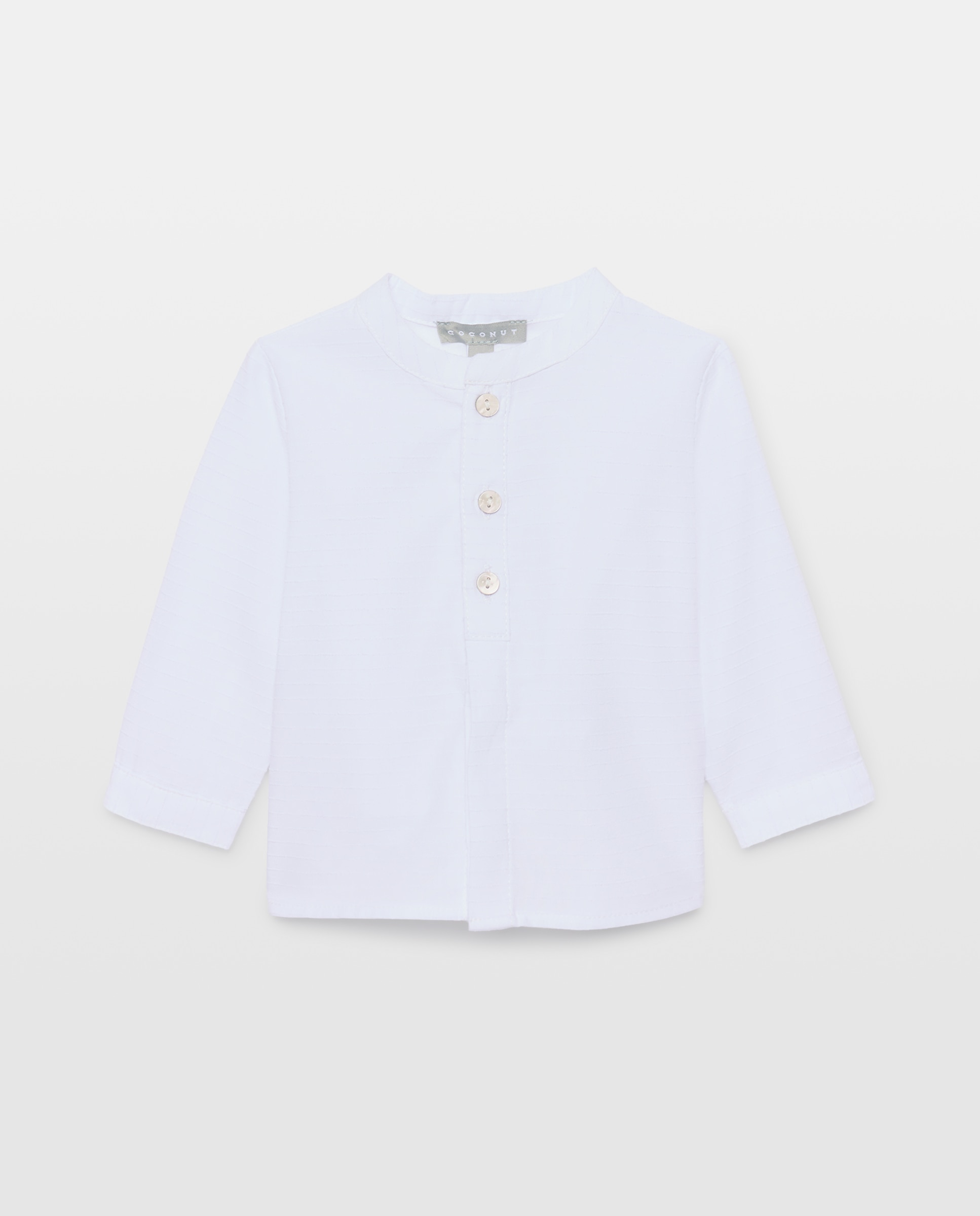Imagen 0 de Camisa de manga larga con cuello mao de bebé Blanco