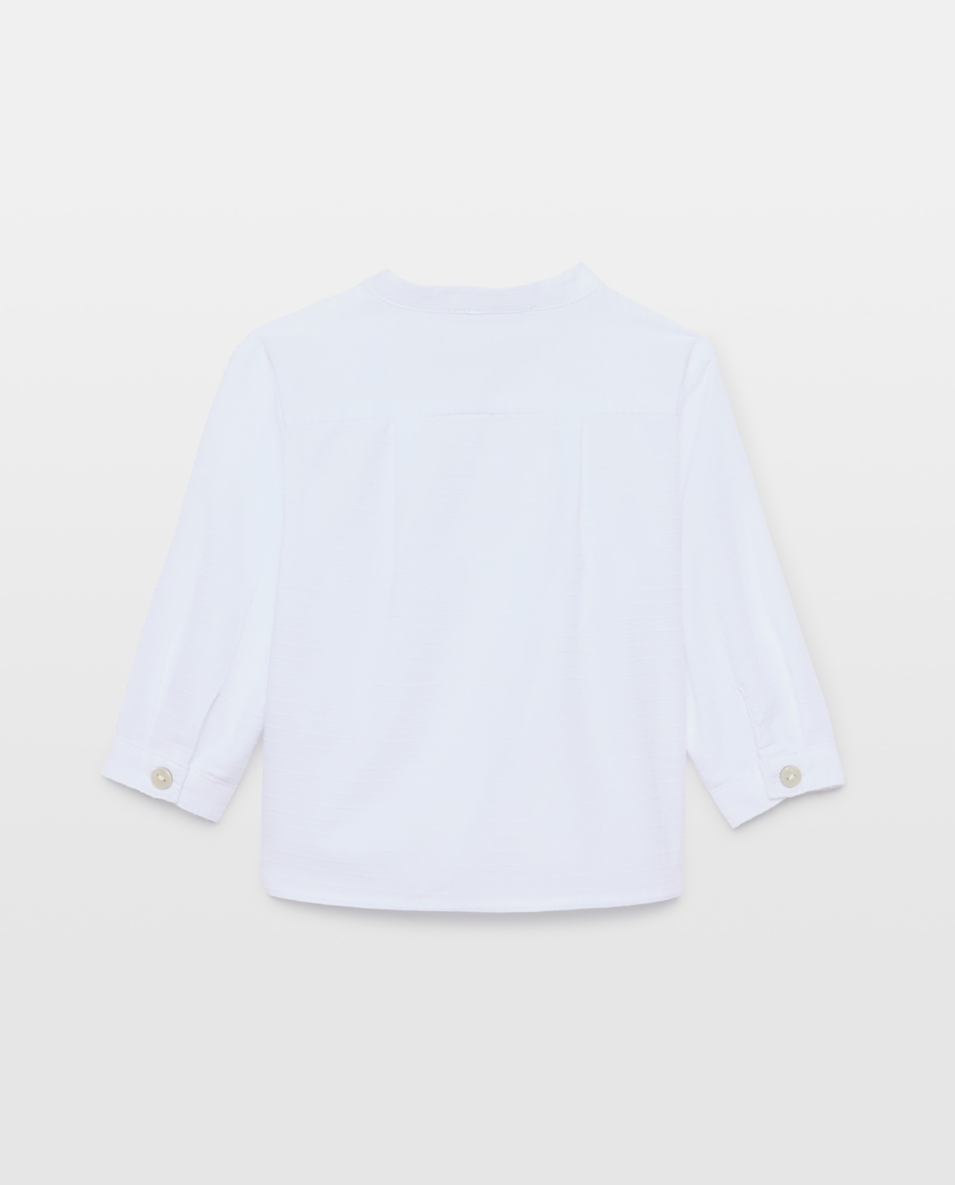 Camisa de Bebé com Manga Comprida e Gola à Padre Branco-2
