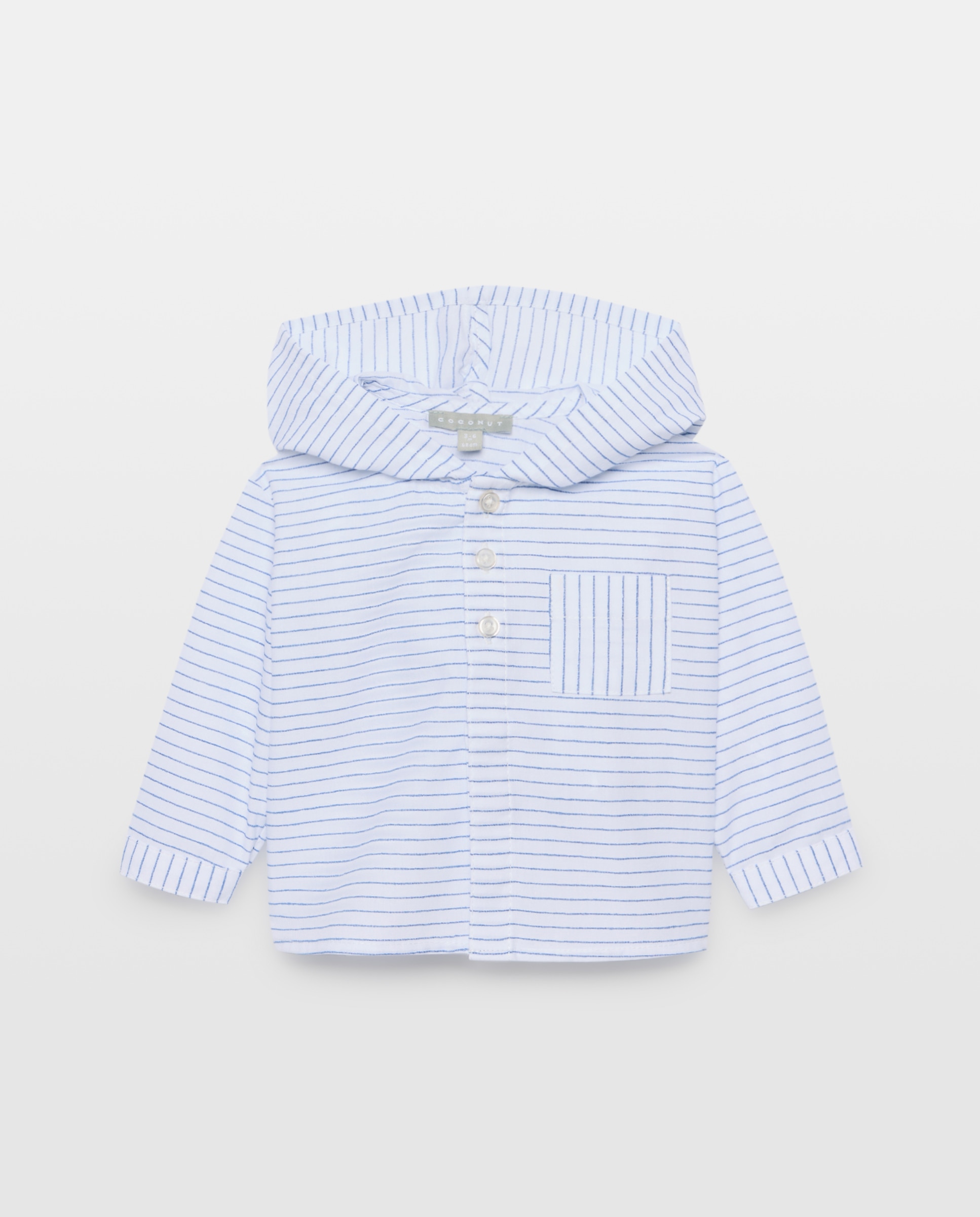 Imagen 0 de Camisa manga larga con capucha y bolsillo de bebé Blanco