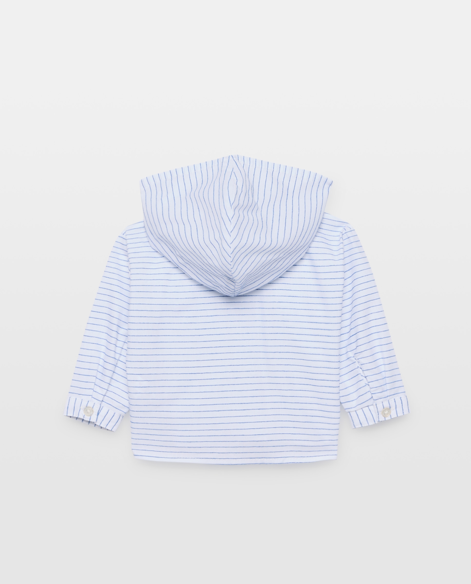 Camisa de Bebé com Capuz, Manga Comprida e Bolso Branco-2