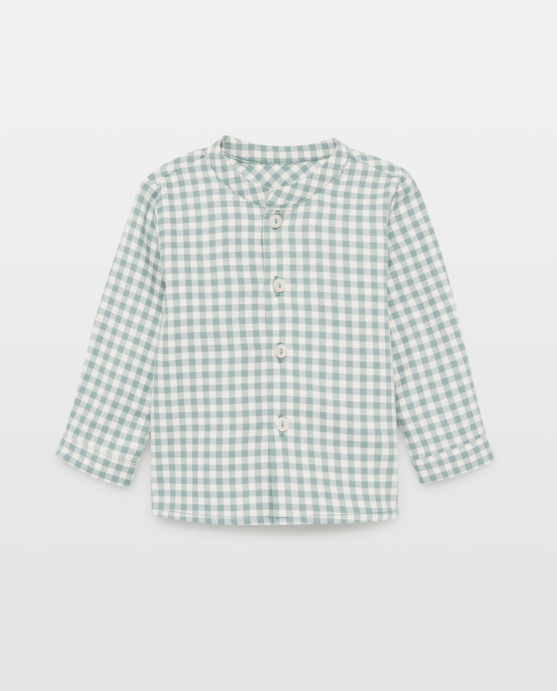 Imagen 0 de Camisa de manga larga con cuello mao de bebé Verde