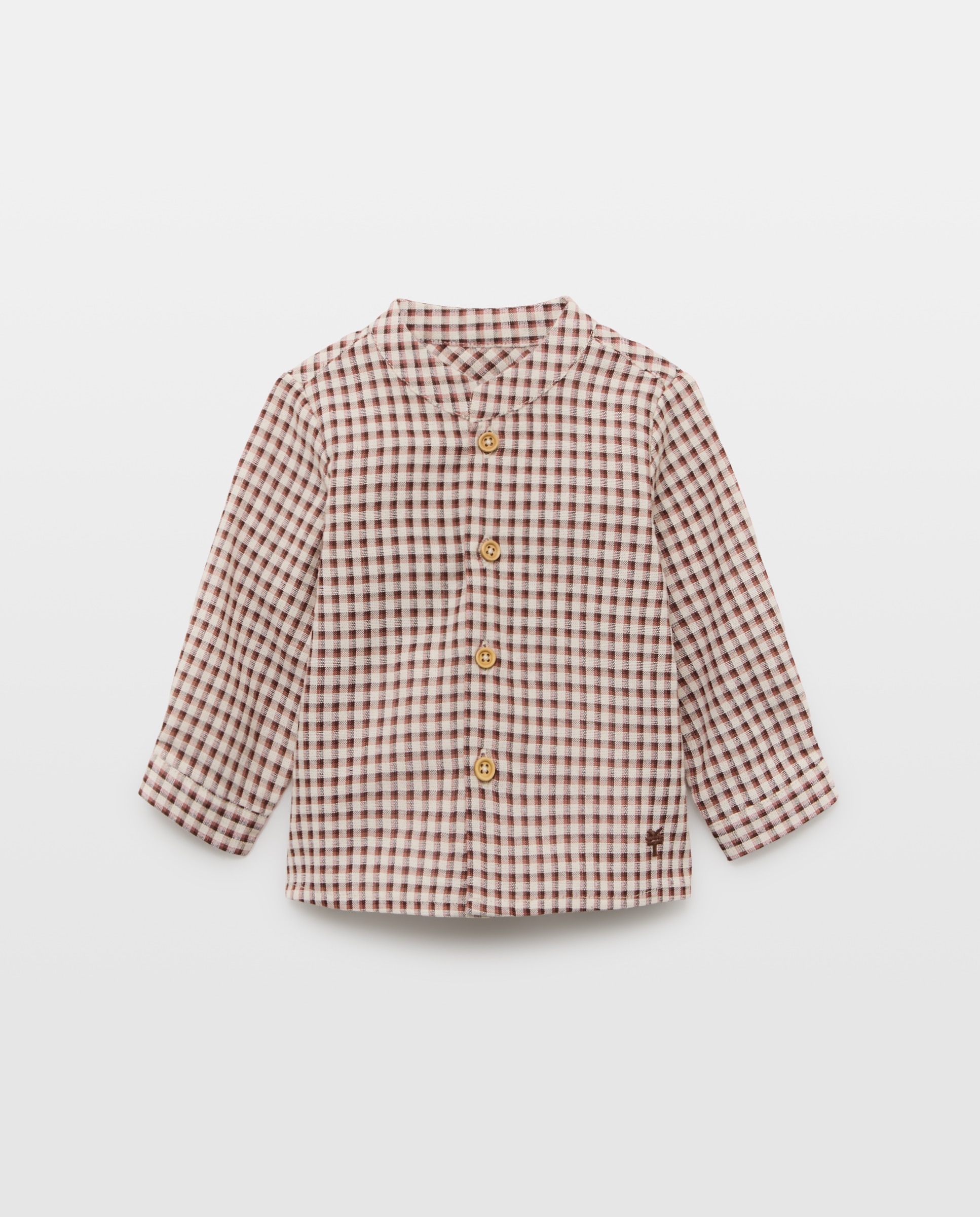 Camisa de manga larga con cuello mao de bebé - Coconut El Corte Inglés - Marrón Marrón-1