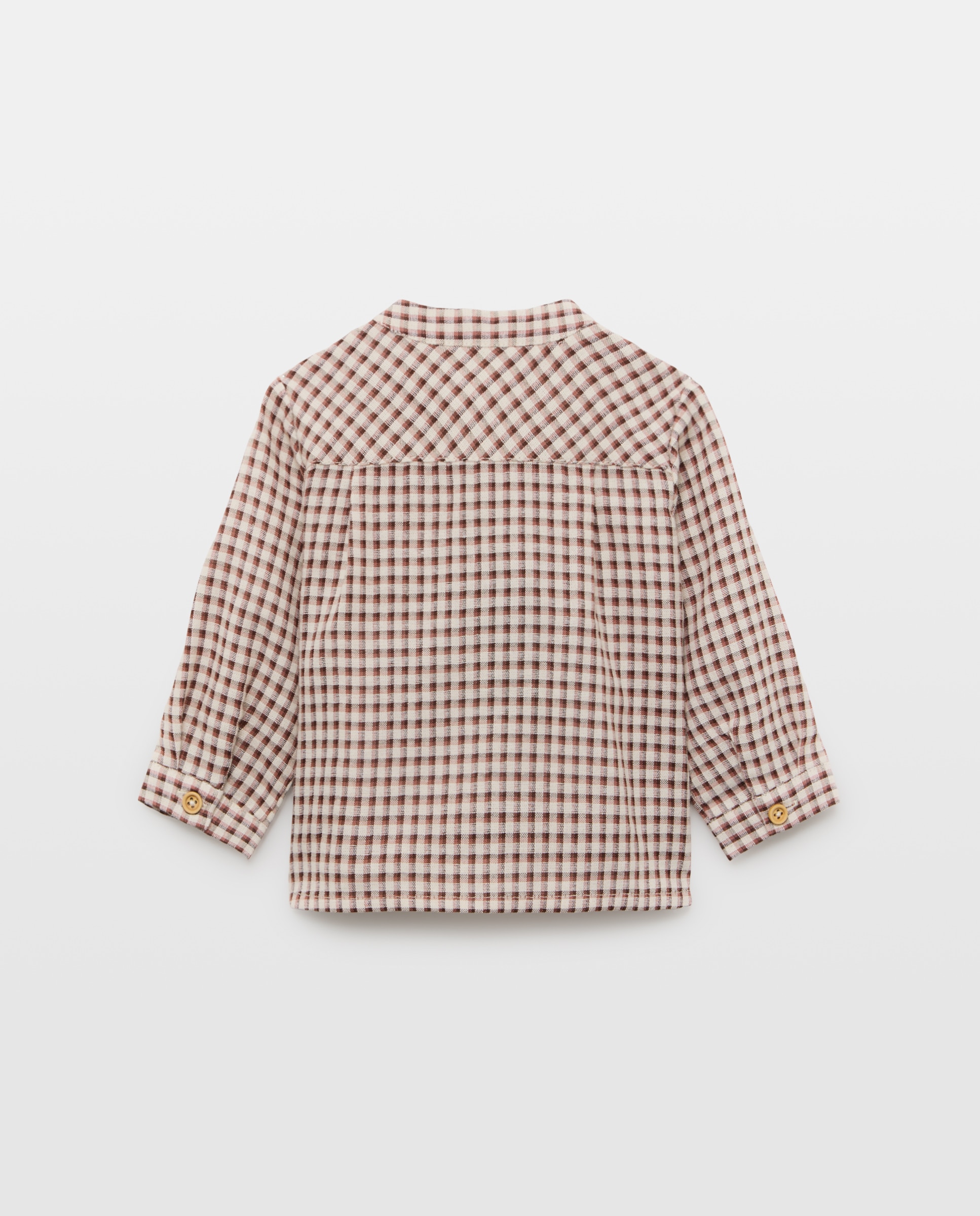 Camisa de manga larga con cuello mao de bebé - Coconut El Corte Inglés - Marrón Marrón-2