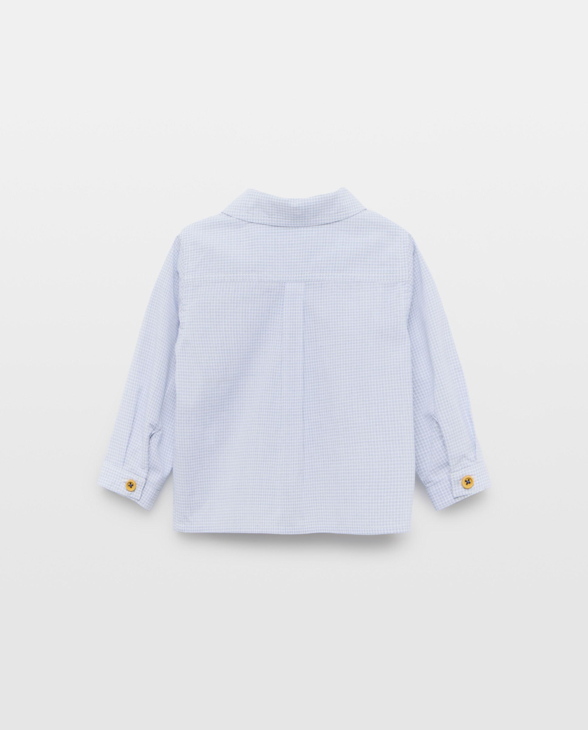 Camisa de manga larga cuello camisero y minicuadros de bebé - Coconut El Corte Inglés - Azul Azul-2