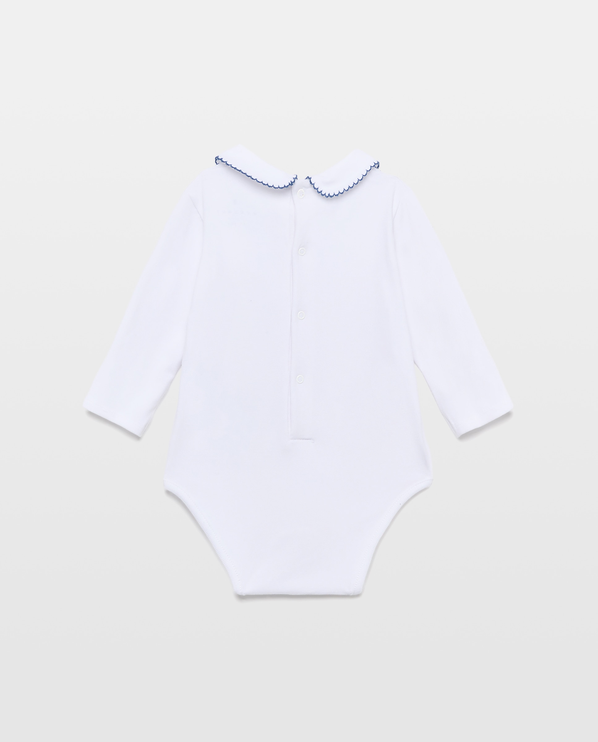 Body de Bebé com Manga Comprida e Bordado de Fantasia Branco-2
