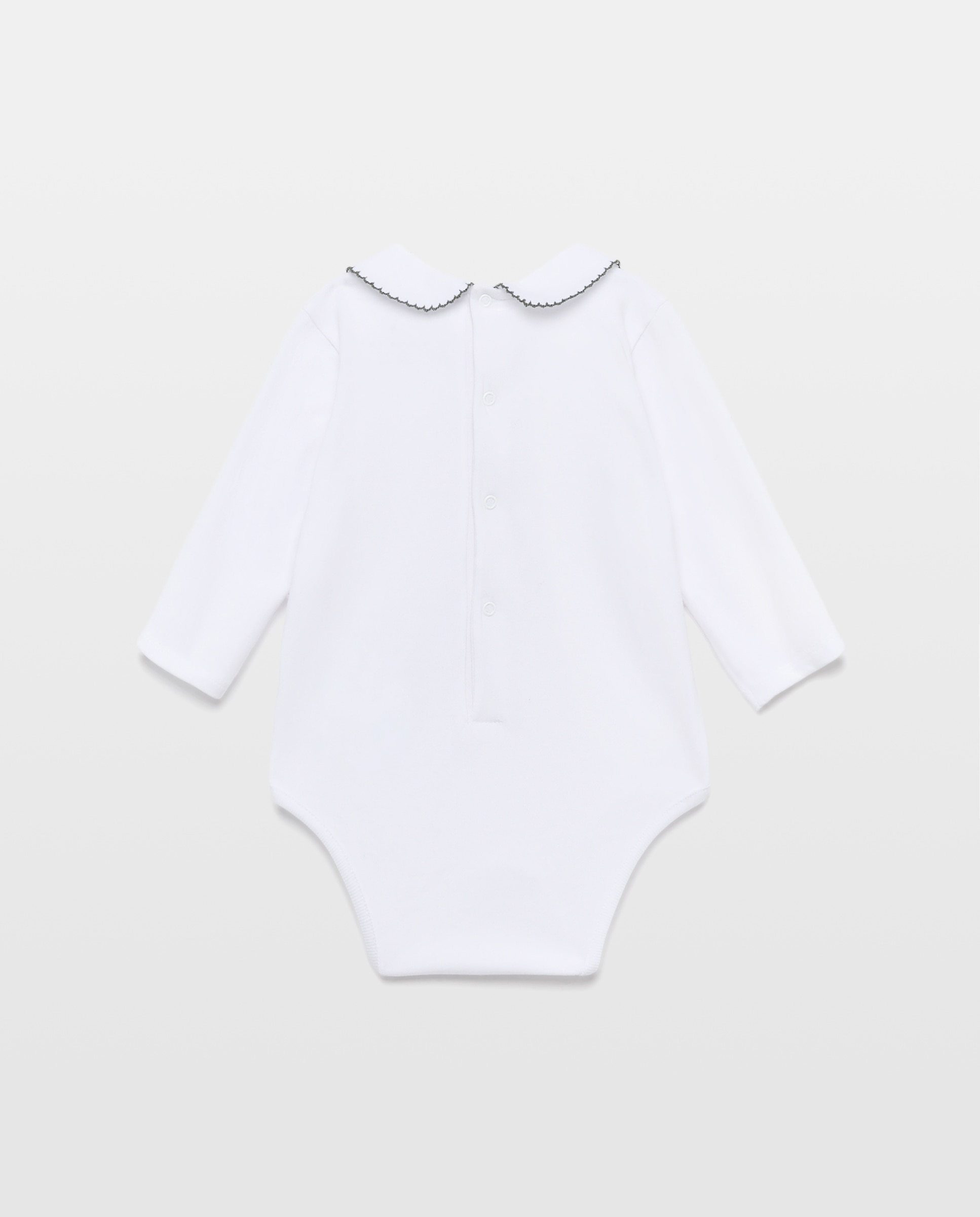 Body de Bebé com Manga Comprida e Bordado de Fantasia Branco-2