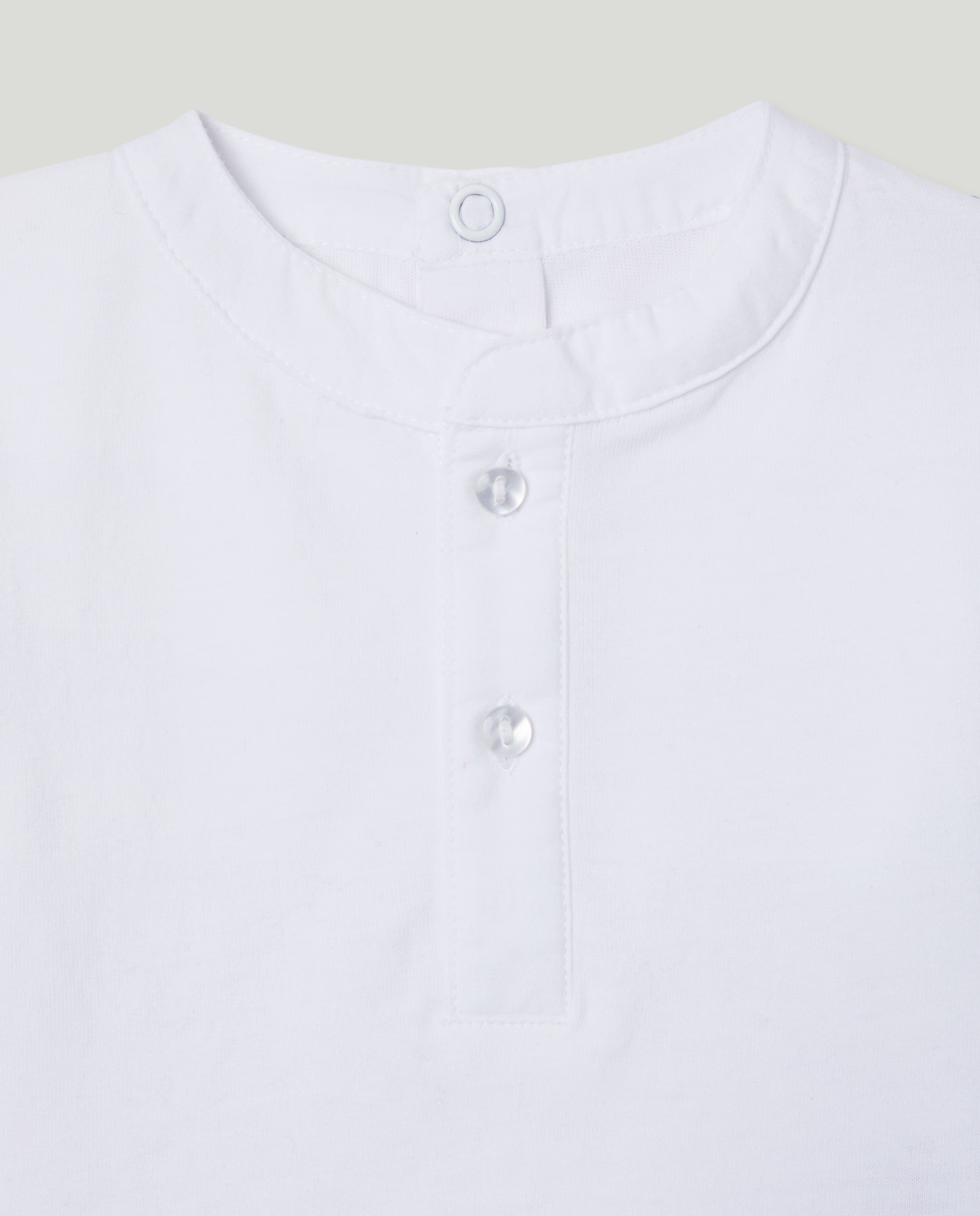 Camisola Básica de Bebé com Manga Comprida Branco-3