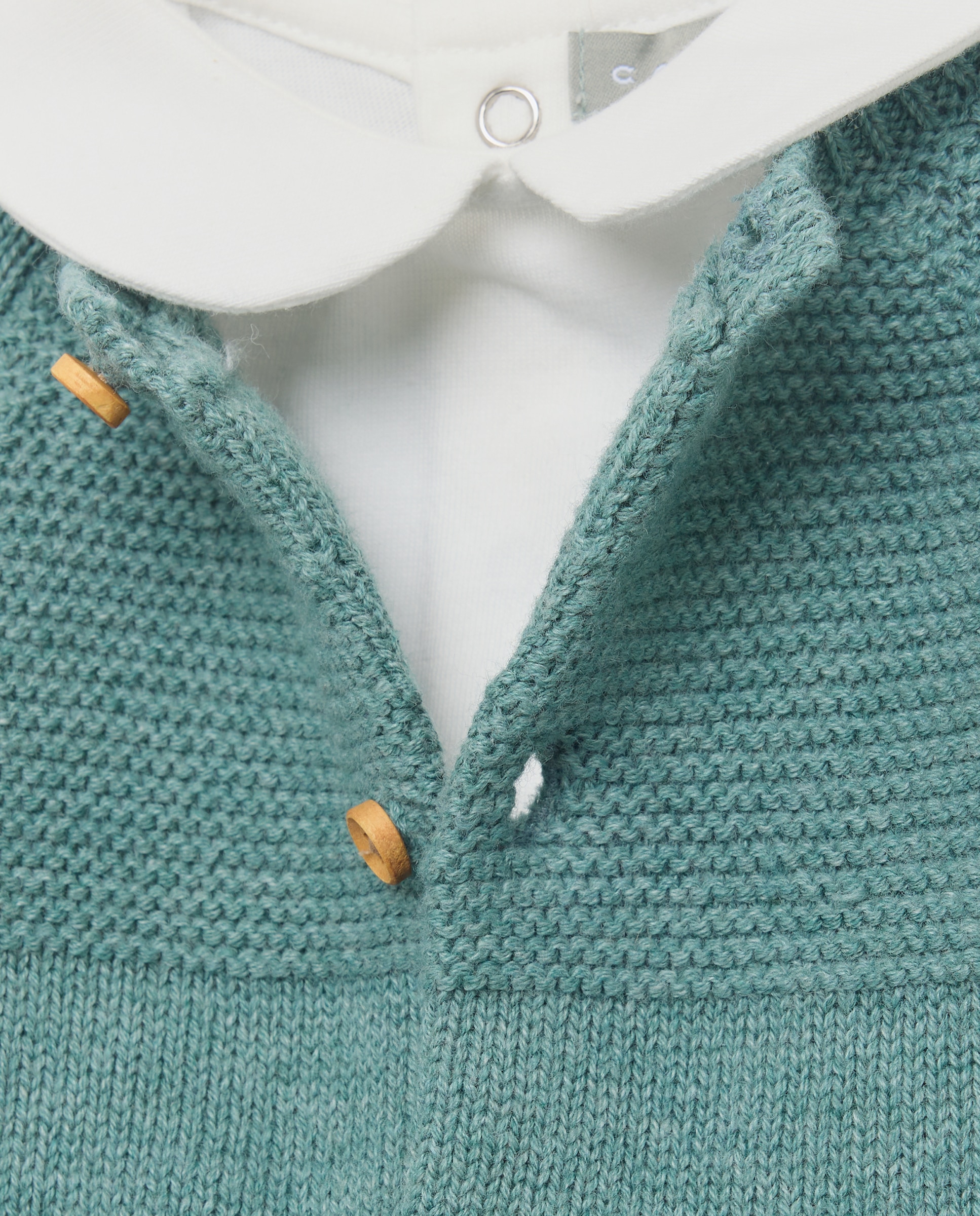 Conjunto de 3 Peças de Bebé: Calças, Camisola e Casaco Verde Bilhar-5
