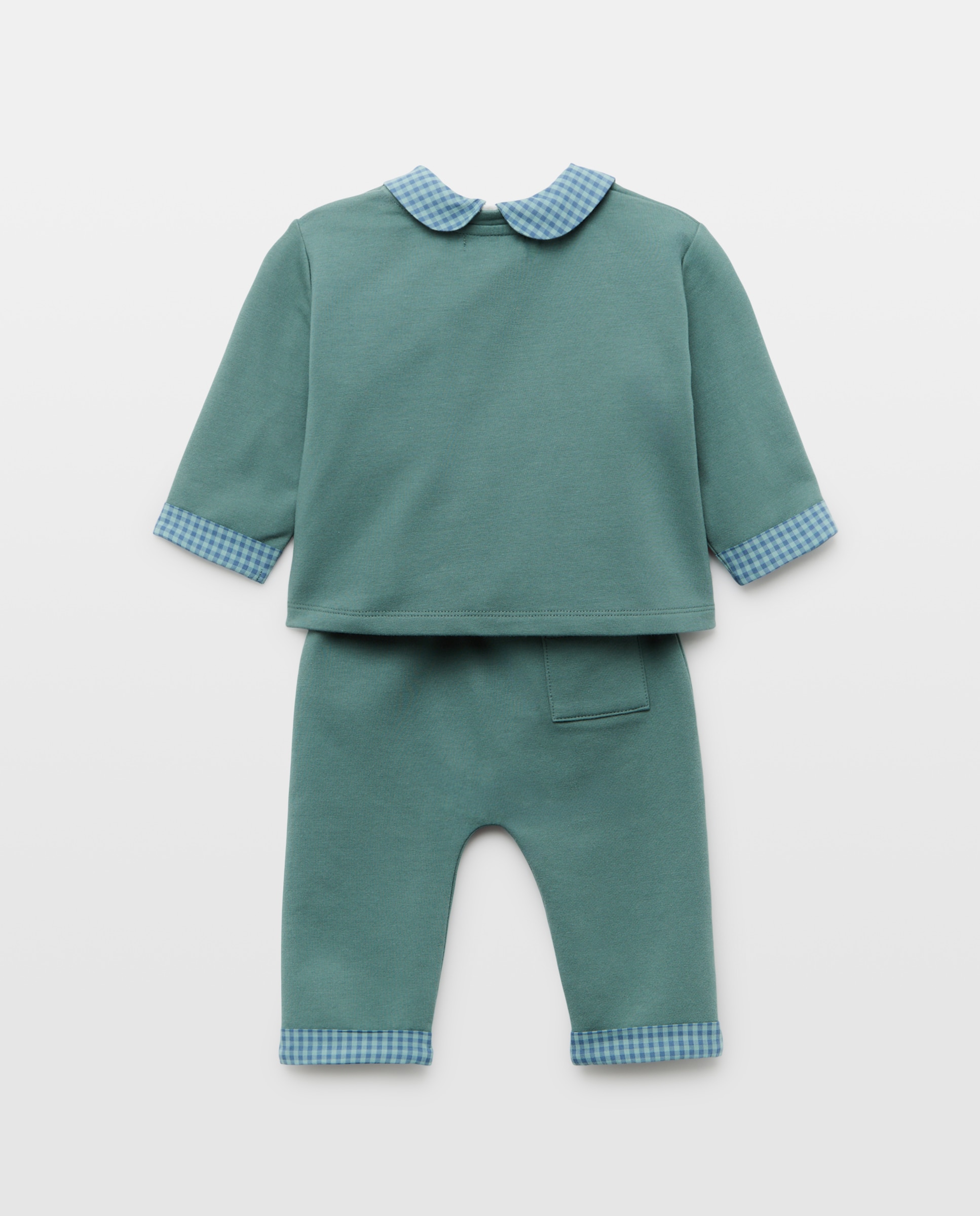 Conjunto felpa de 3 piezas cuello bebé y forro vichy de bebé - Coconut El Corte Inglés - Verde billar Verde billar-2