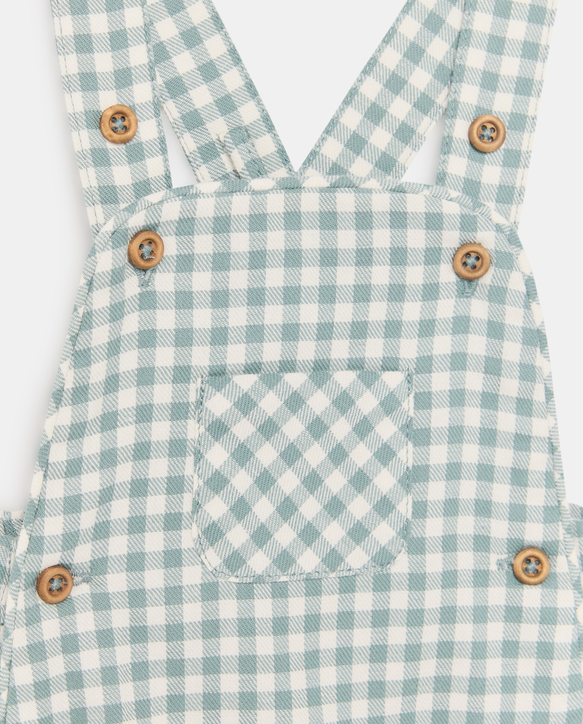 Babygrow de Alças de Bebé com Vichy Coconut El Corte Inglés Verde-3