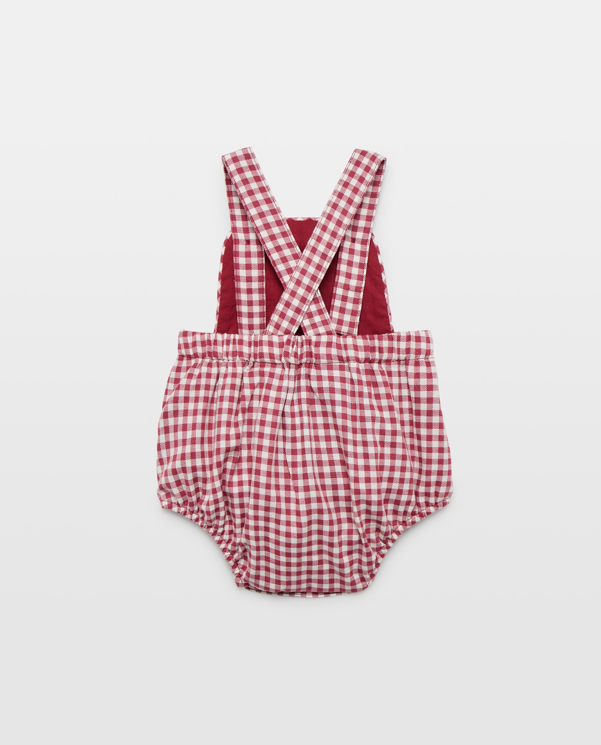 Babygrow de Alças de Bebé com Vichy Coconut El Corte Inglés Vermelho-2