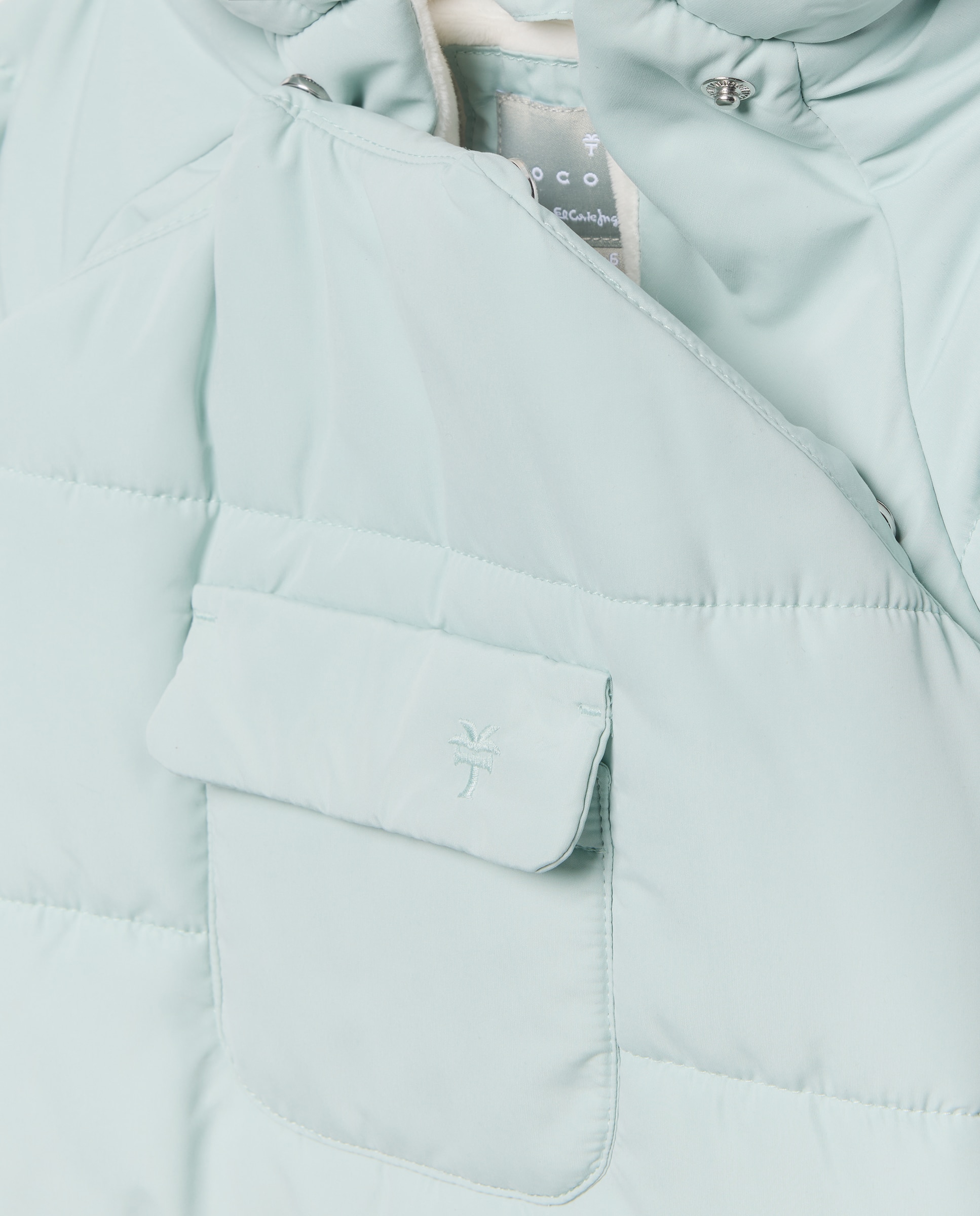 Babygrow de Bebé de Microfibra com Pés + Mãos com Botões de Pressão e Bolso à Frente Coconut El Corte Inglés Verde-3